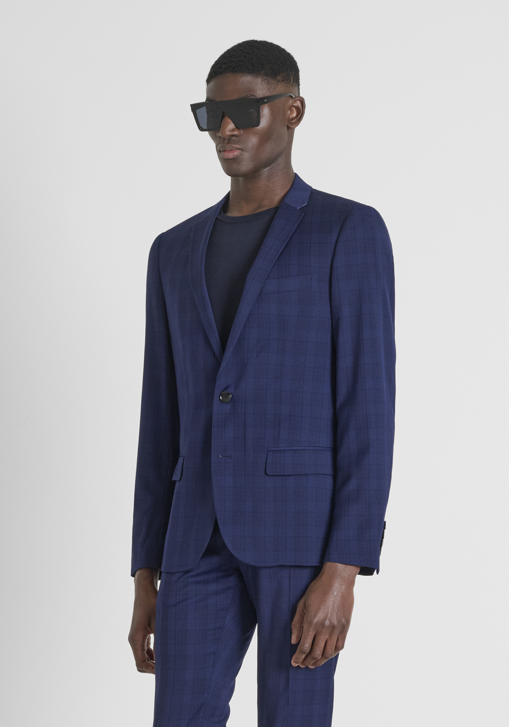 GIACCA SLIM FIT "BONNIE" IN MISTO VISCOSA ELASTICA E STAMPA GALLES
