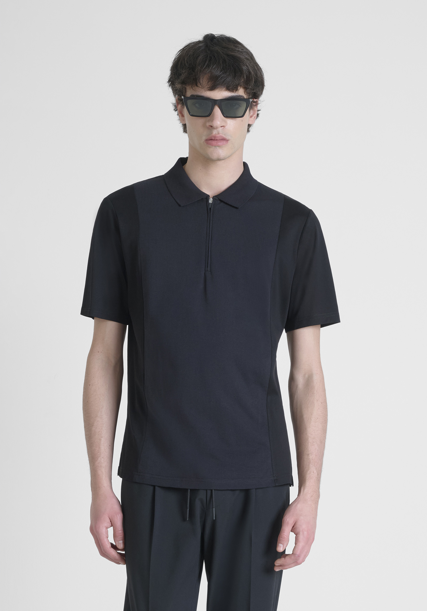 POLO REGULAR FIT IN JERSEY DI COTONE A CONTRASTO