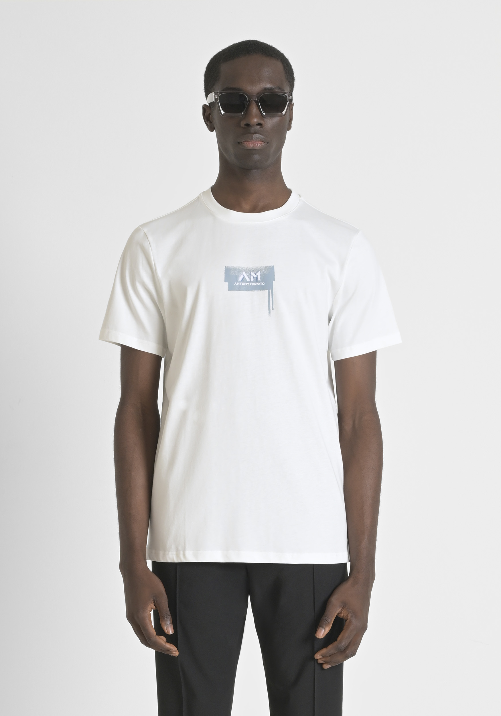 T-SHIRT REGULAR FIT IN JERSEY DI COTONE CON LOGO