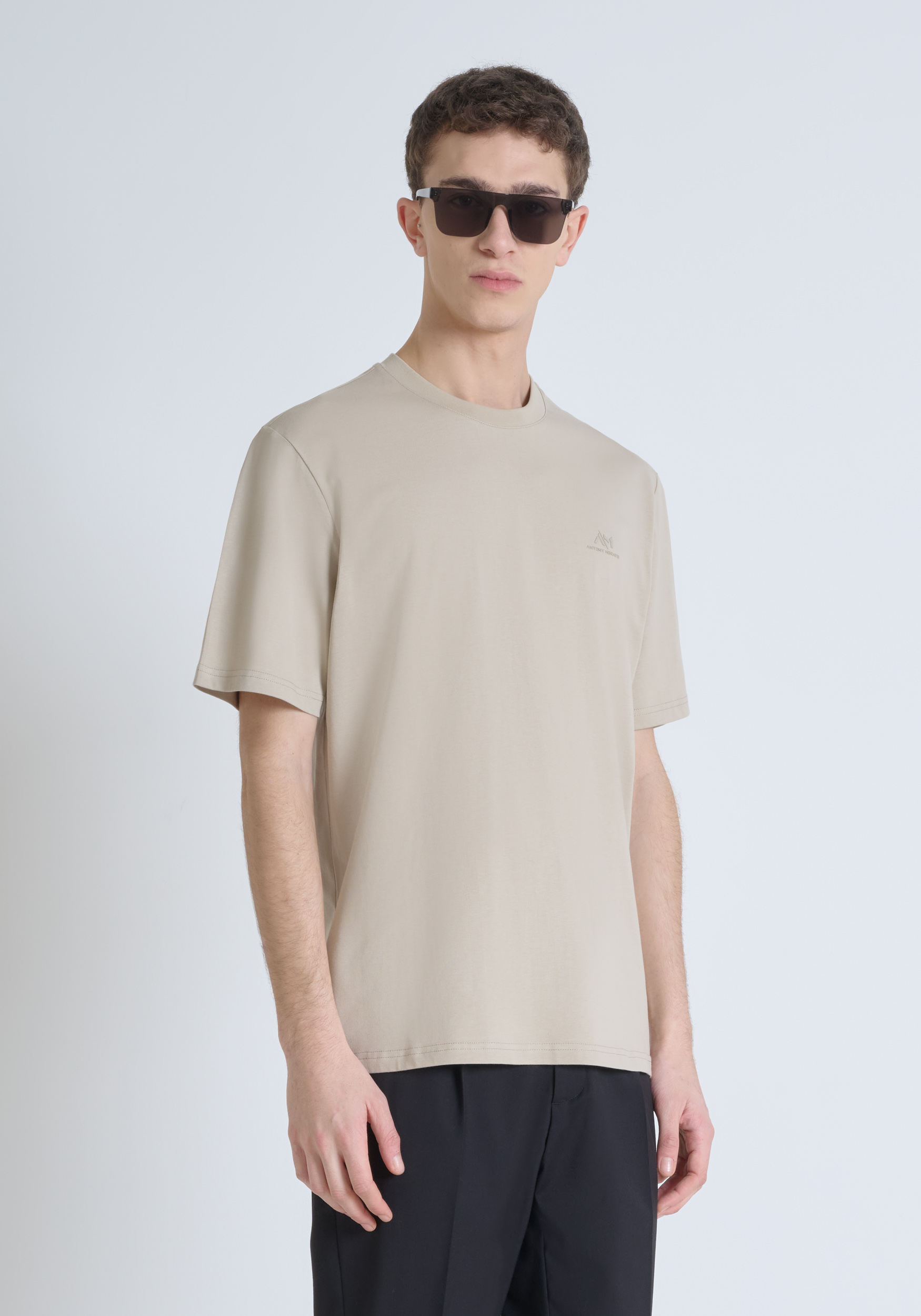 T-SHIRT RELAXED FIT IN JERSEY DI COTONE CON LOGO GOMMATO