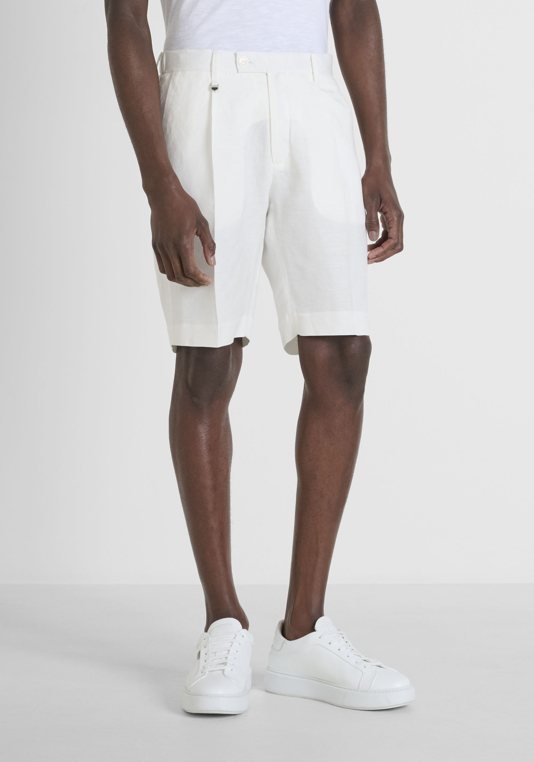 SHORTS REGULAR FIT "LUIS" IN MISTO LINO