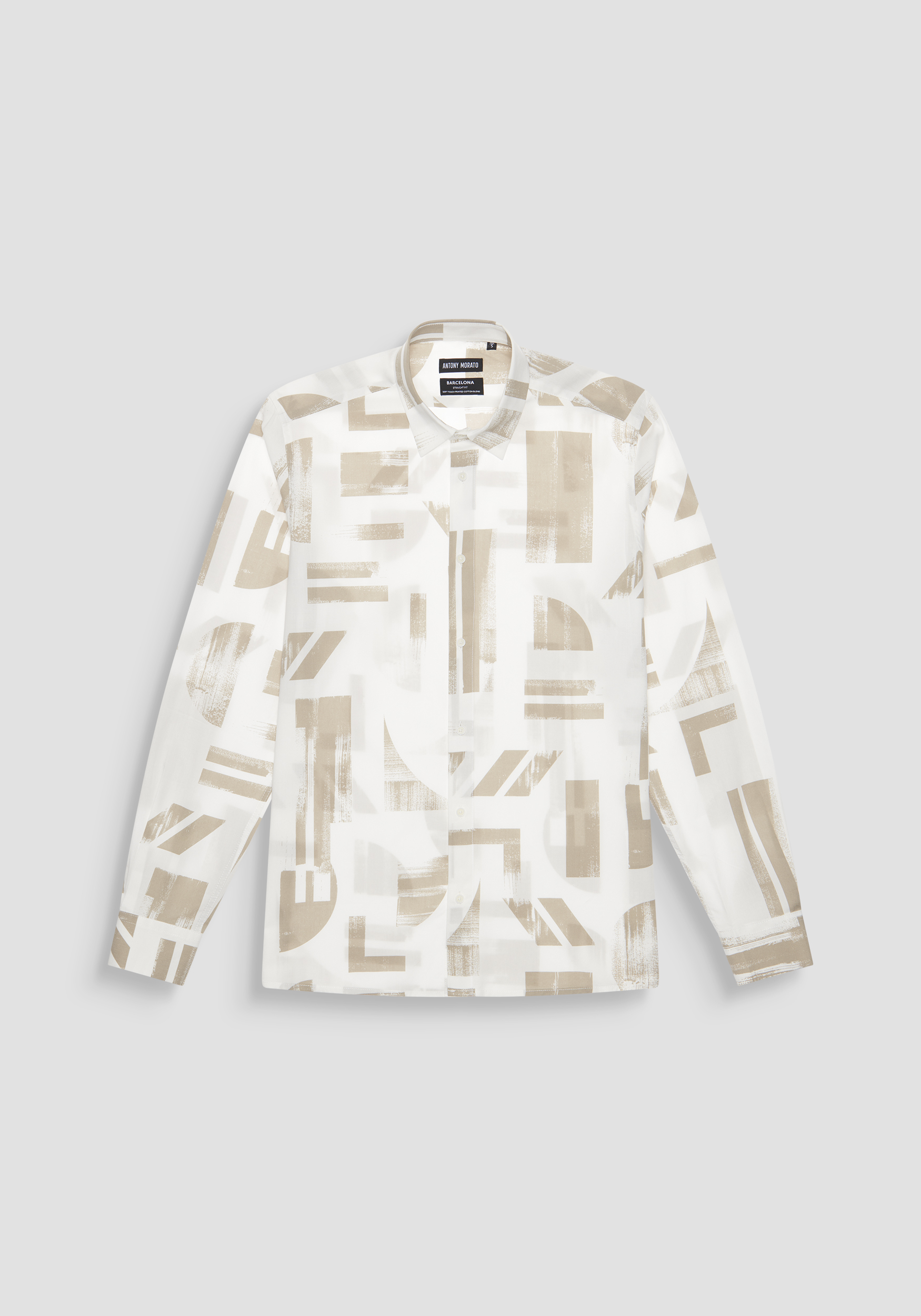 CAMICIA REGULAR STRAIGHT FIT "BARCELLONA" IN MISTO COTONE STAMPATO