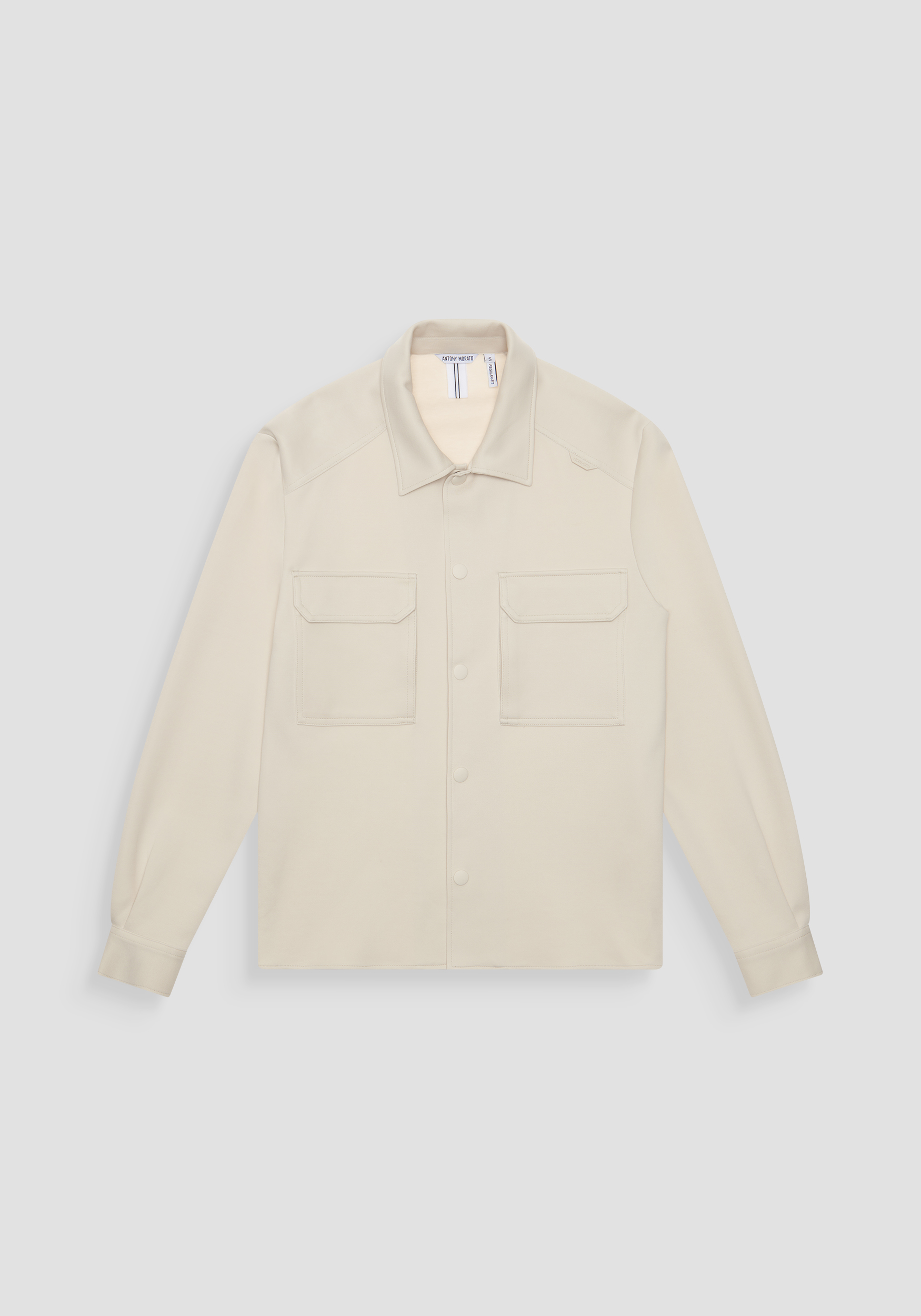 CAMICIA REGULAR FIT IN MISTO COTONE CON TASCONI