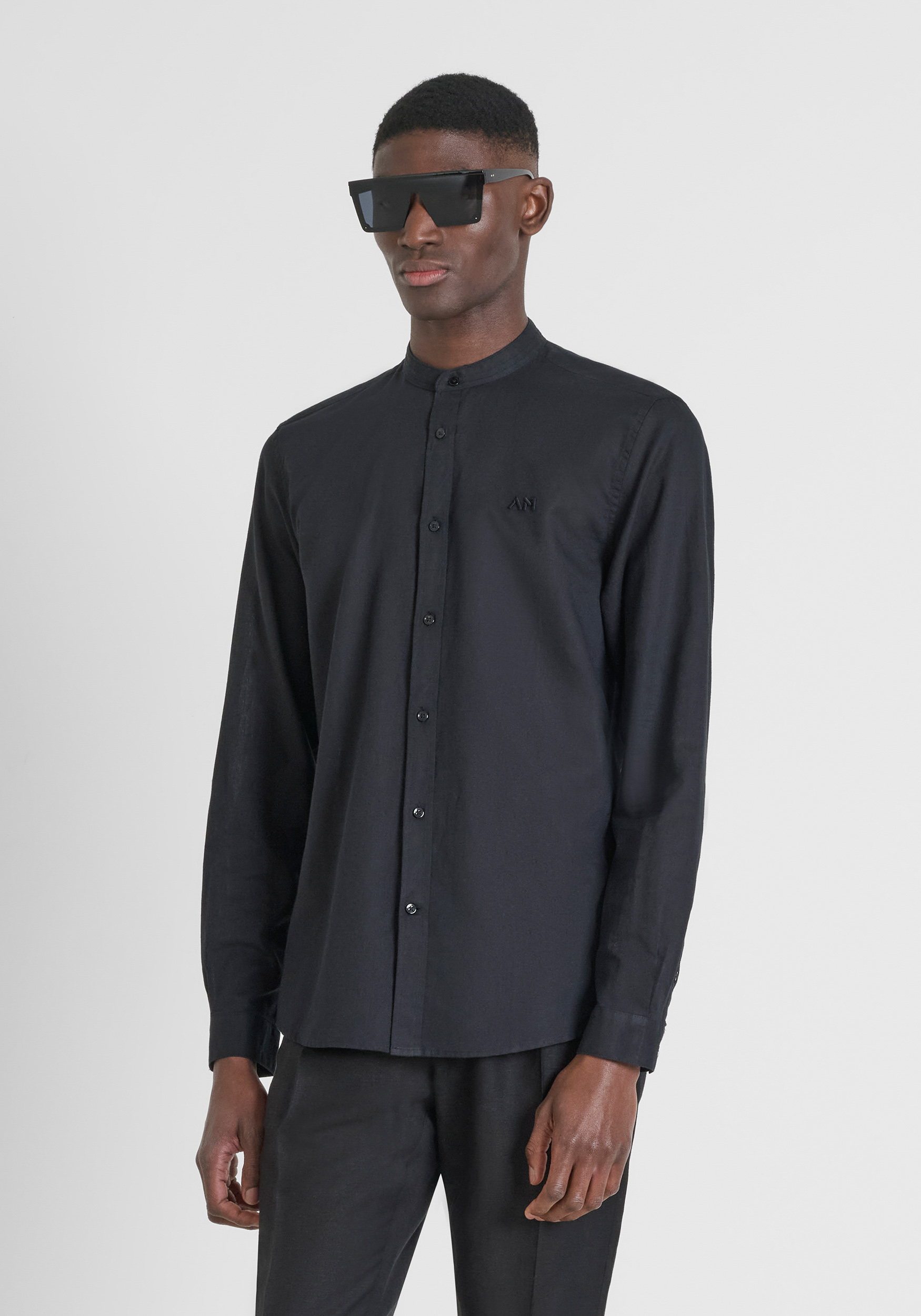 CAMICIA SLIM FIT "TOLEDO" IN MISTO LINO E COTONE