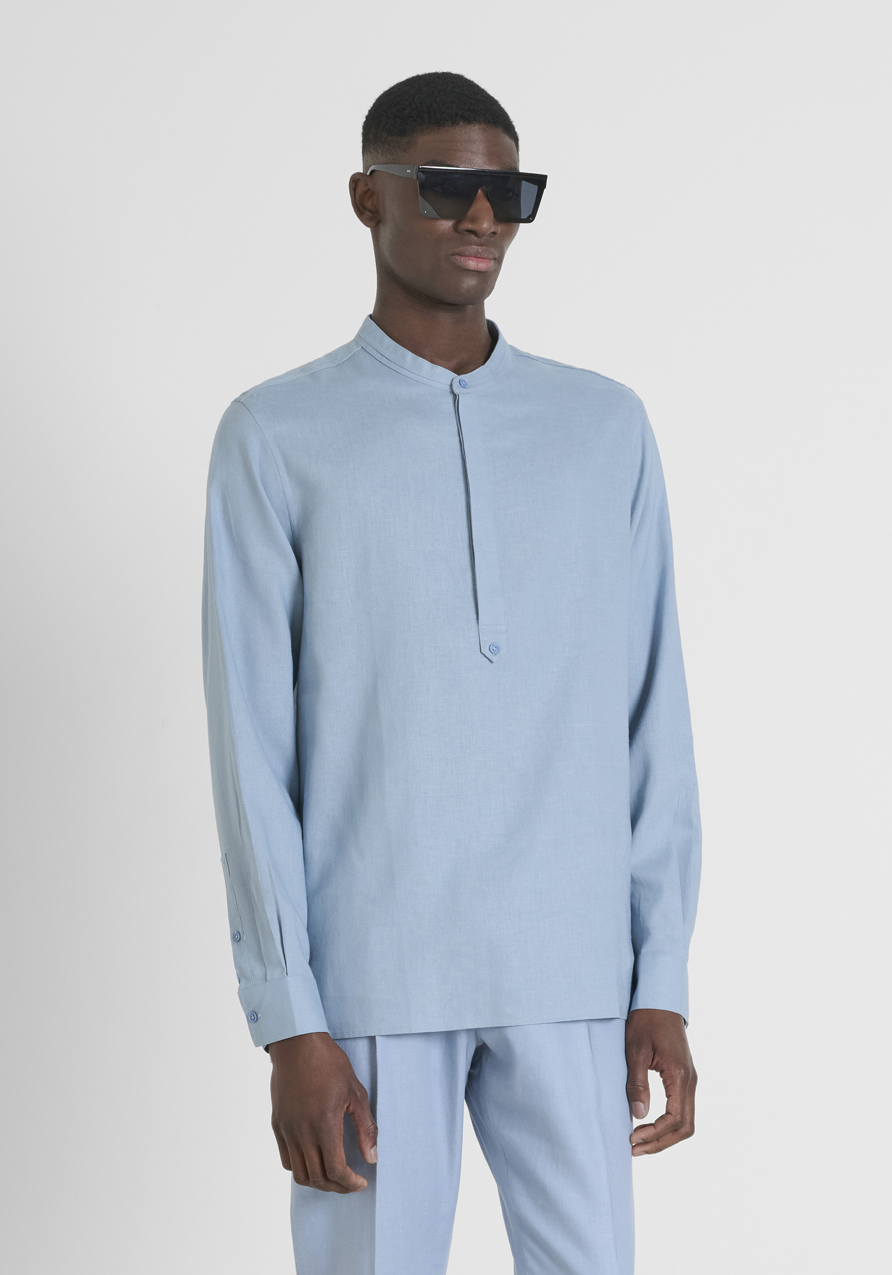 CAMICIA RELAXED FIT "KILIS" IN MISTO LINO TOCCO MORBIDO