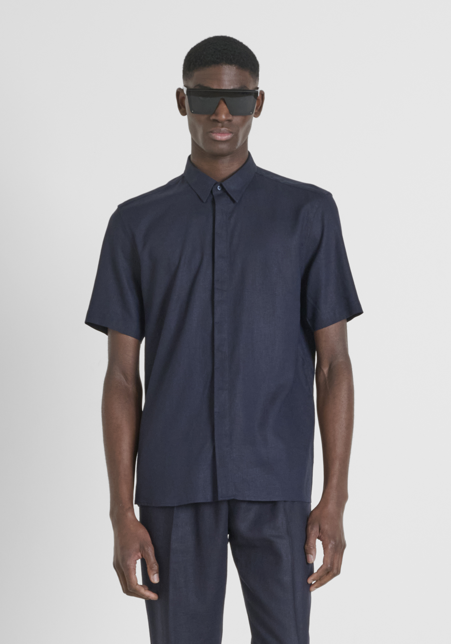 CAMICIA REGULAR FIT "ADALIA" IN MISTO LINO TOCCO MORBIDO