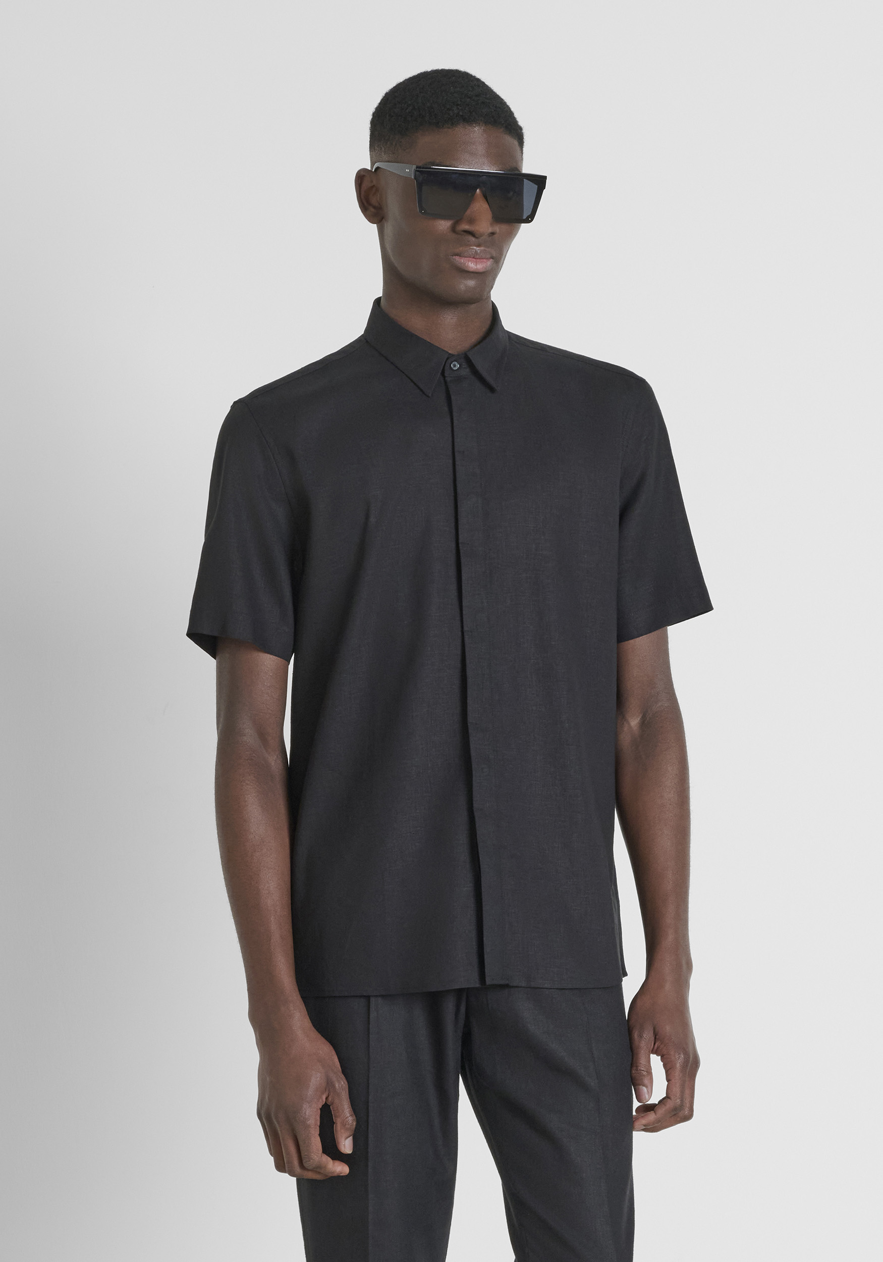 CAMICIA REGULAR FIT "ADALIA" IN MISTO LINO TOCCO MORBIDO