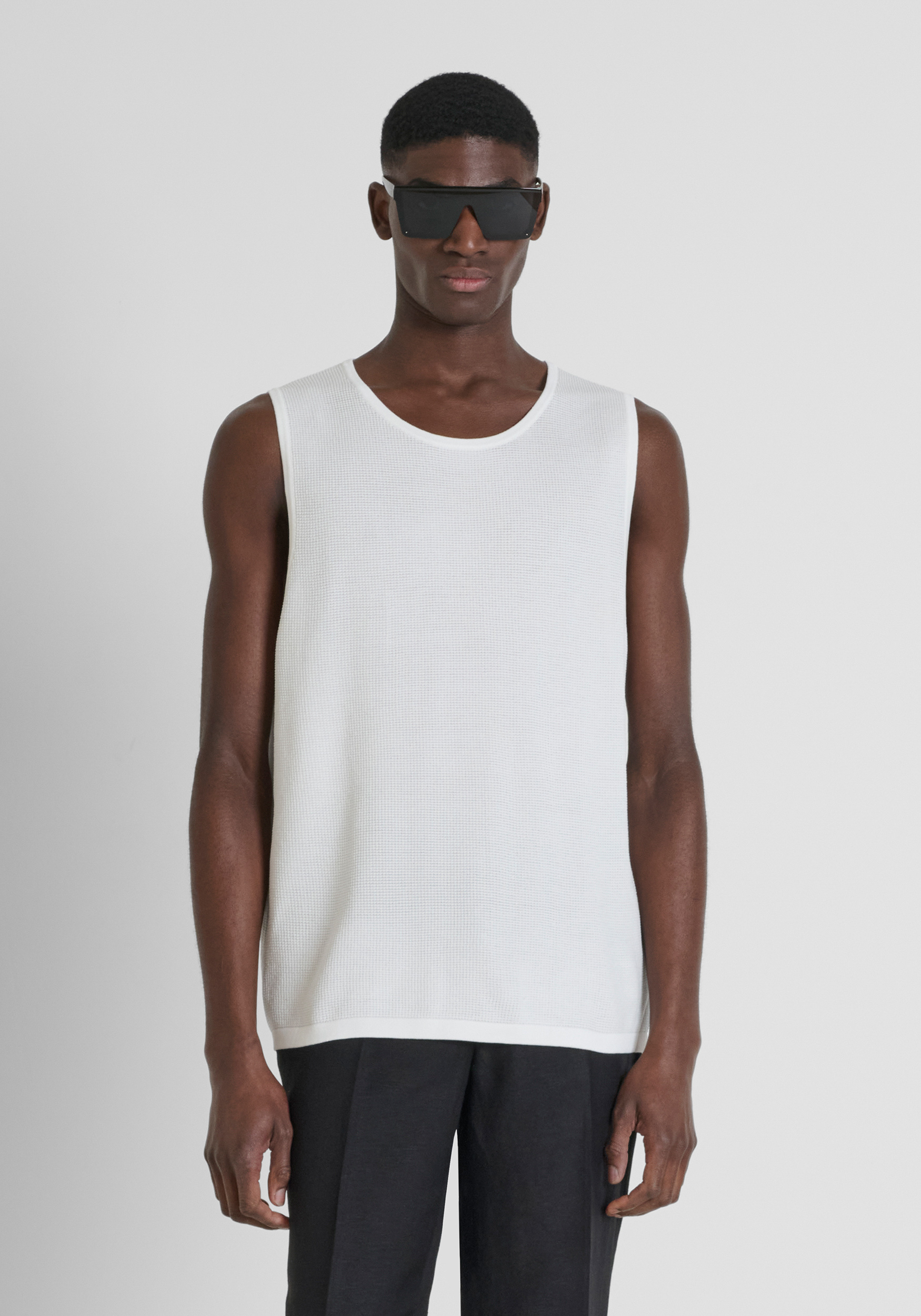 MAGLIA REGULAR FIT IN MISTO VISCOSA LAVORATA