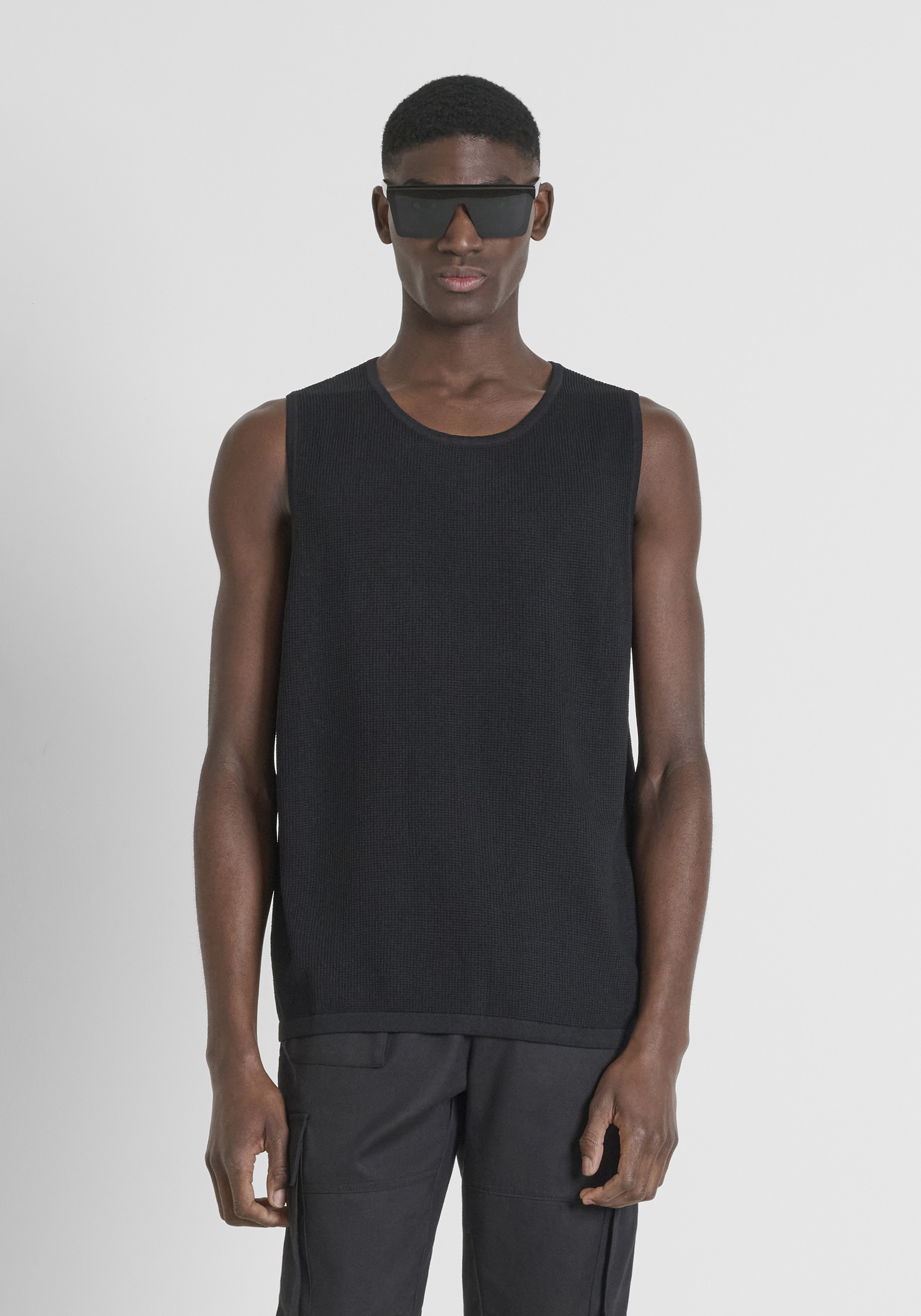 MAGLIA REGULAR FIT IN MISTO VISCOSA LAVORATA