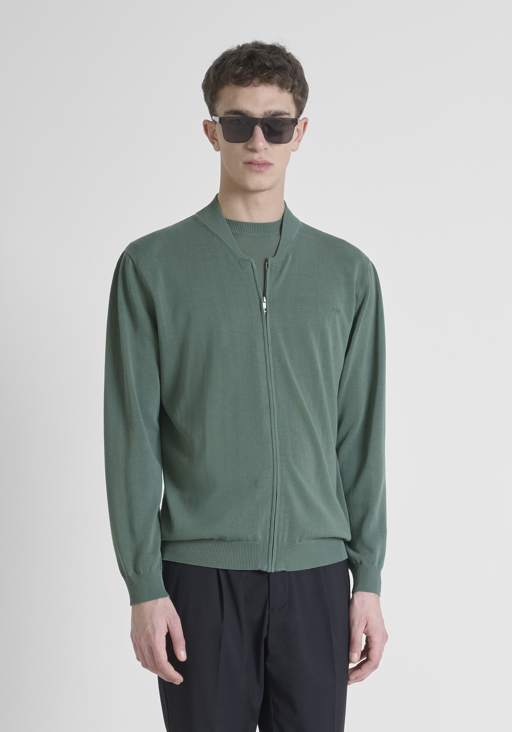 MAGLIA REGULAR FIT IN MISTO COTONE CON LOGO STAMPATO