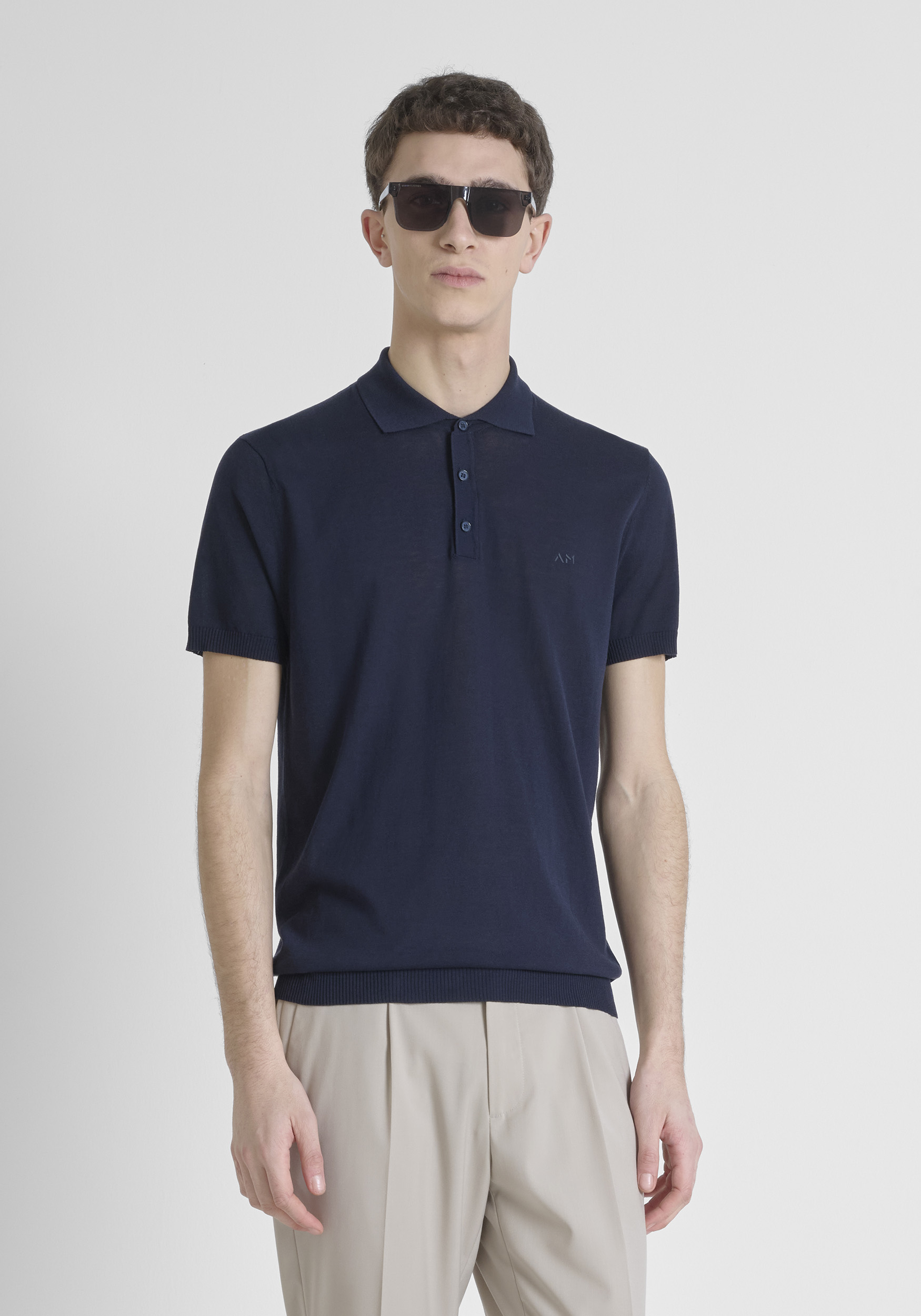 MAGLIA REGULAR FIT IN MISTO COTONE CON LOGO STAMPATO