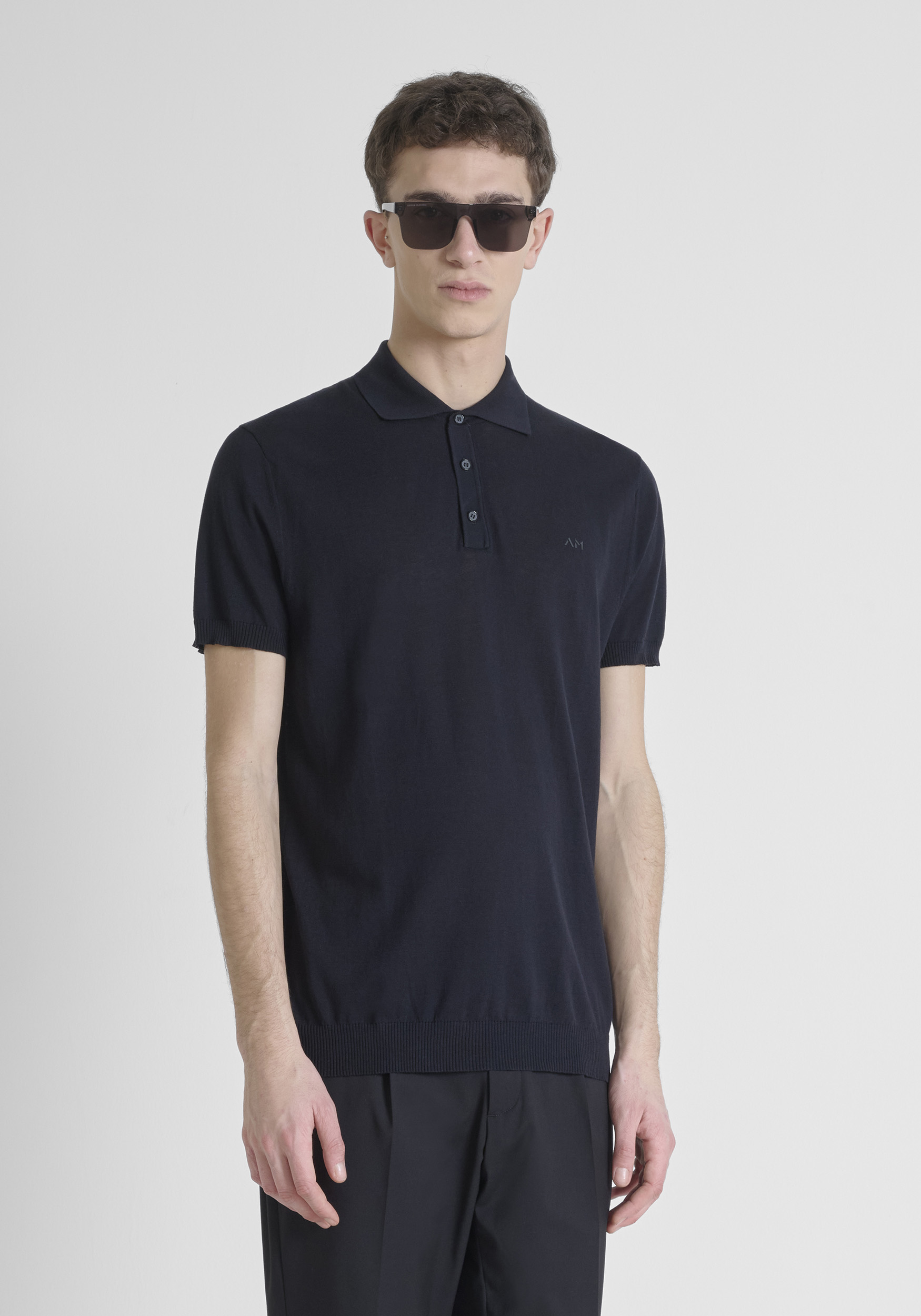 MAGLIA REGULAR FIT IN MISTO COTONE CON LOGO STAMPATO