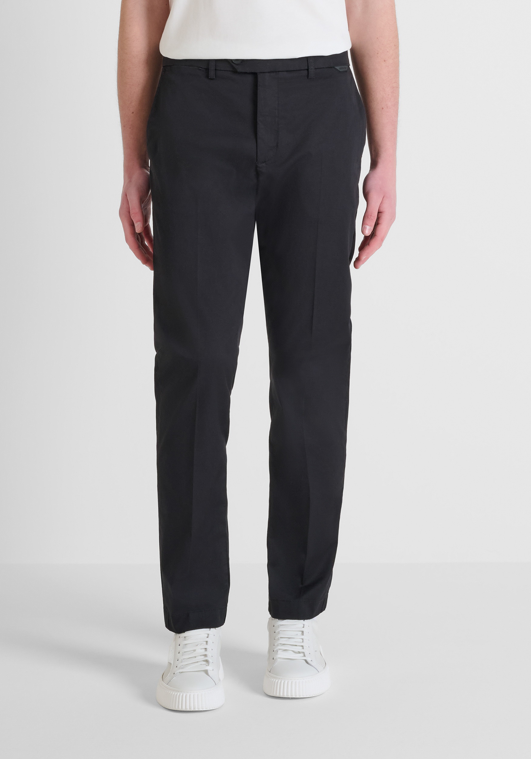 PANTALONI "MARK" SLIM FIT IN TWILL DI COTONE ELASTICIZZATO
