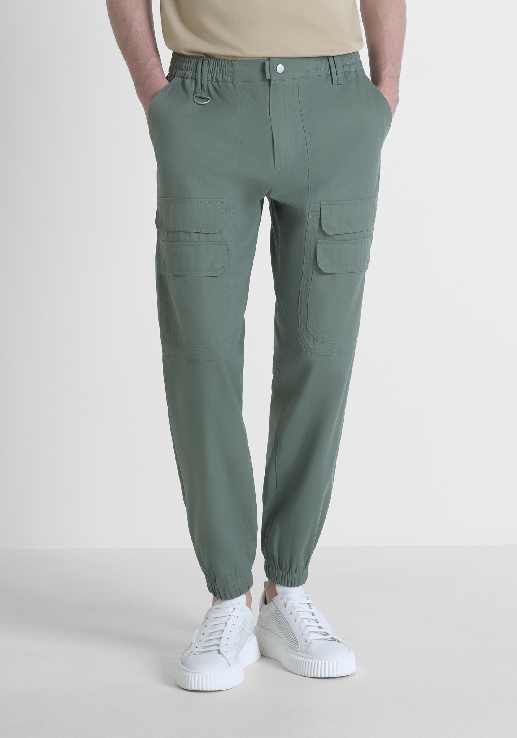 PANTALONI REGULAR FIT "GLEN" IN TWILL DI COTONE