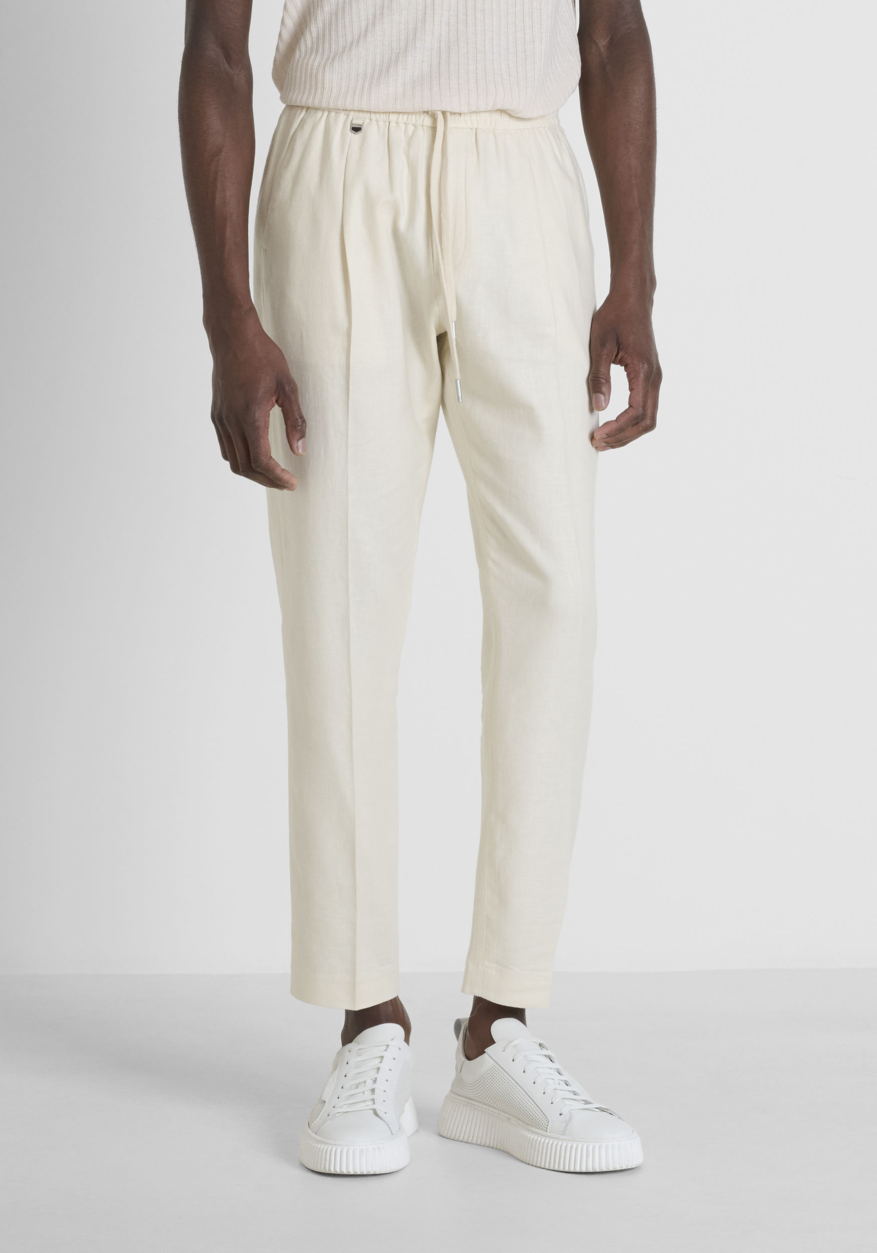 PANTALONI REGULAR FIT "NEIL" IN MISTO LINO