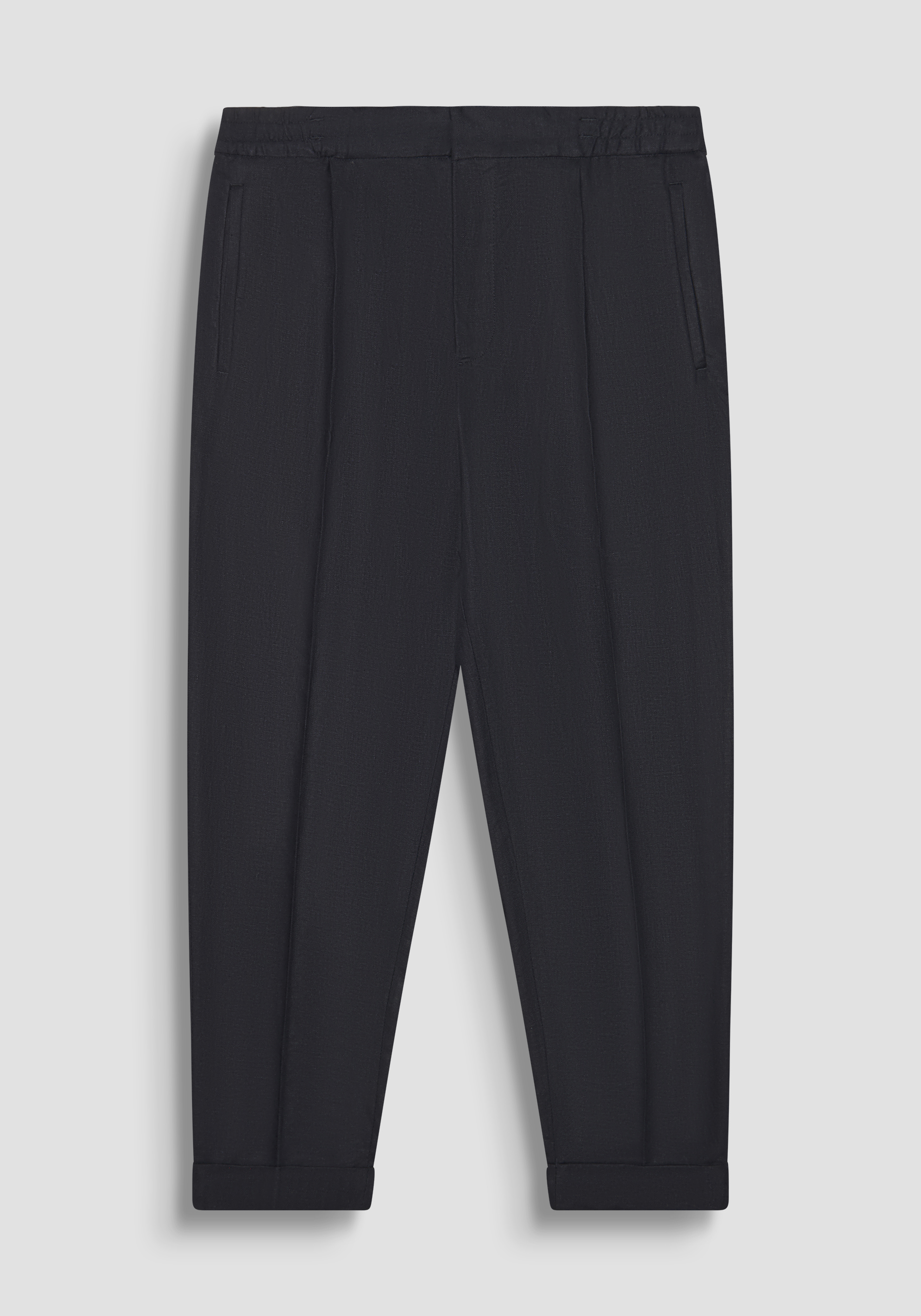 PANTALONI REGULAR ANKLE LENGHT FIT "ERIC" IN MISTO LINO