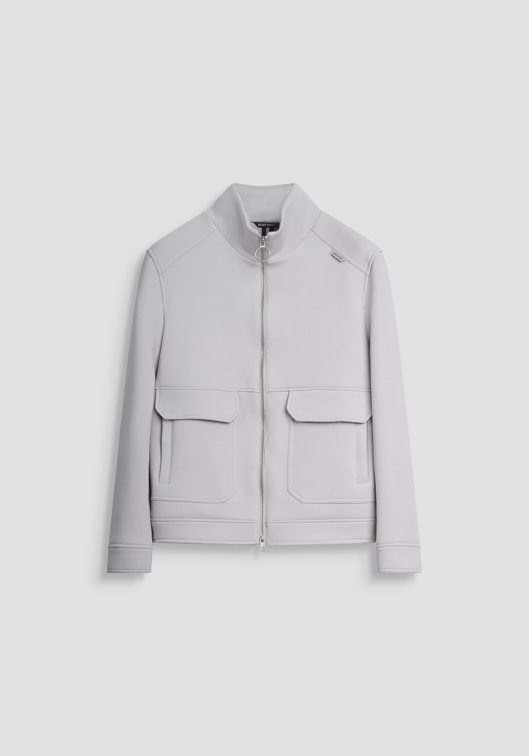 SUDADERA CON CREMALLERA REGULAR FIT EN TEJIDO SCUBA ELÁSTICO