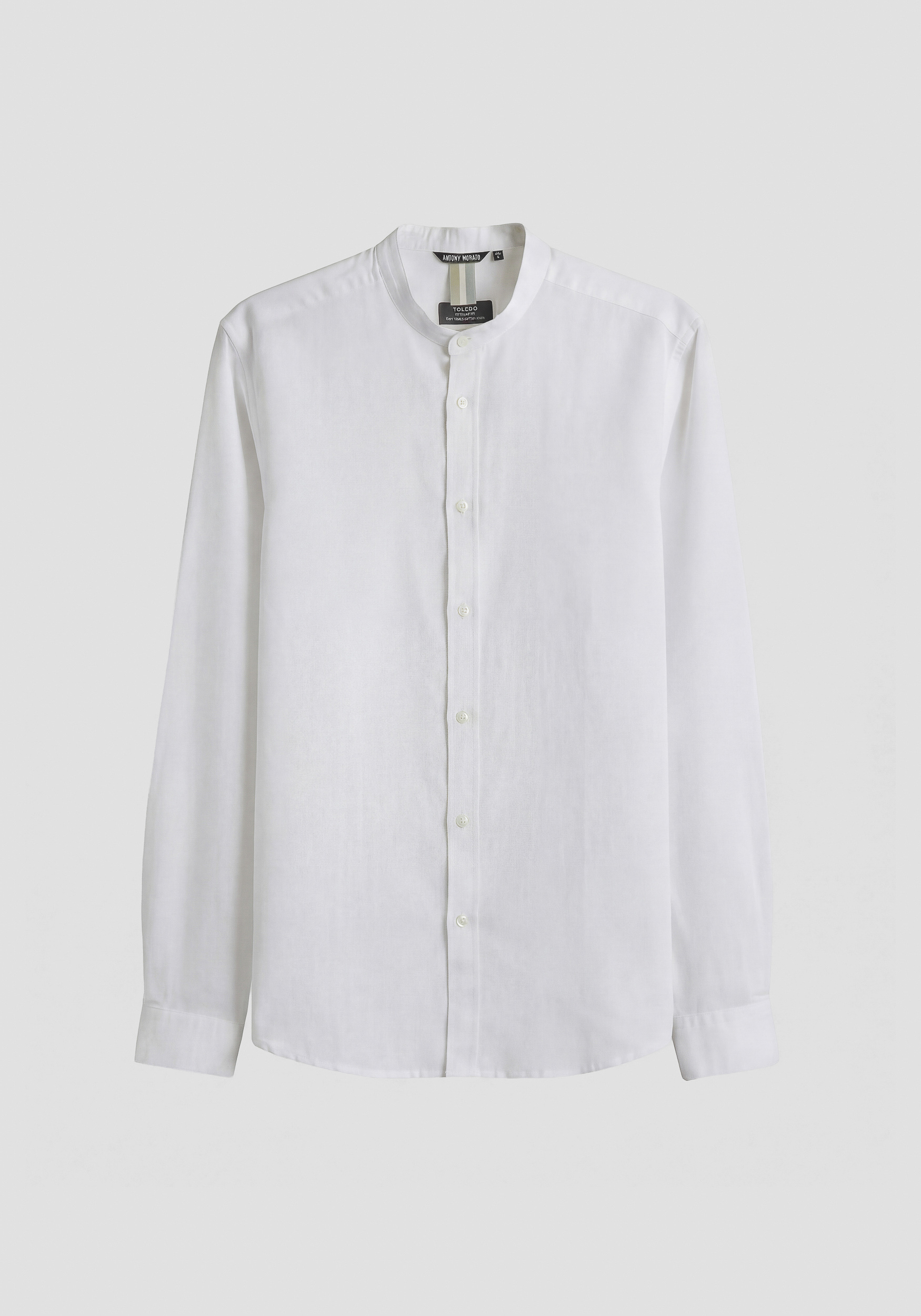 CAMISA REGULAR FIT «TOLEDO» DE MEZCLA DE LINO Y ALGODÓN CON LOGOTIPO