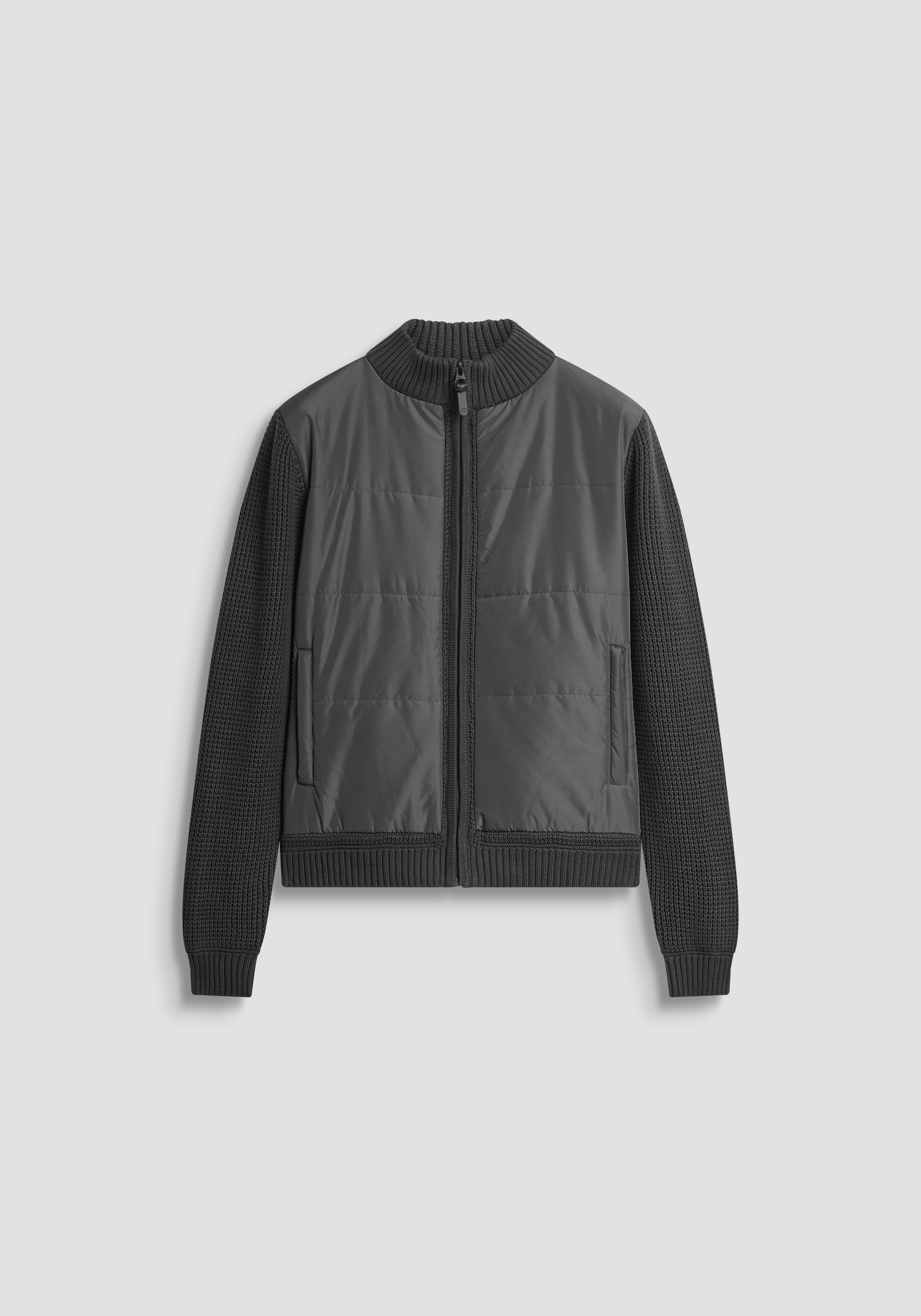 SUÉTER REGULAR FIT EN ALGODÓN SUAVE CON INSERCIONES DE TEJIDO TÉCNICO