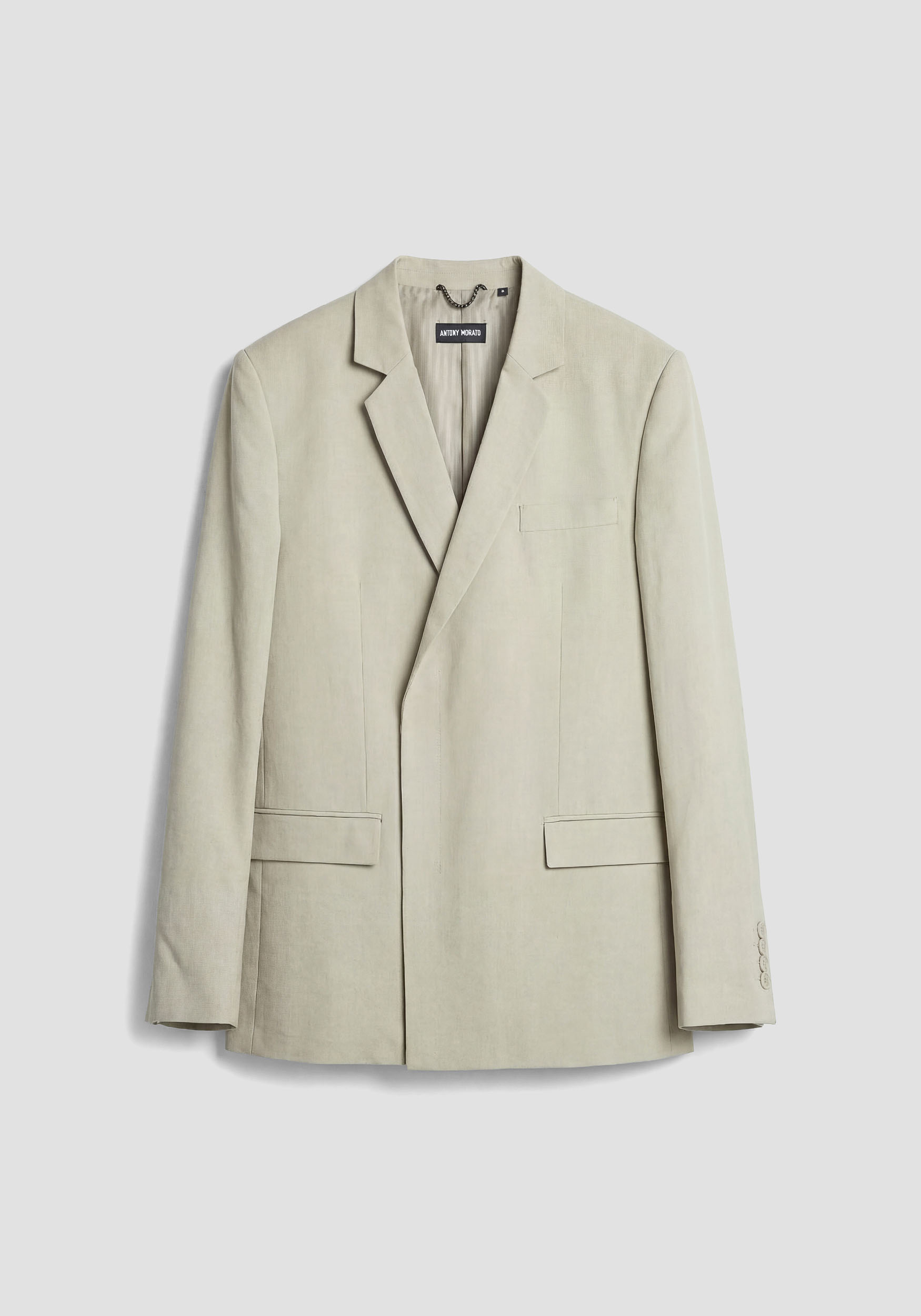 GIACCA DOPPIO PETTO REGULAR FIT "ALAN" IN MISTO LYOCELL E LINO