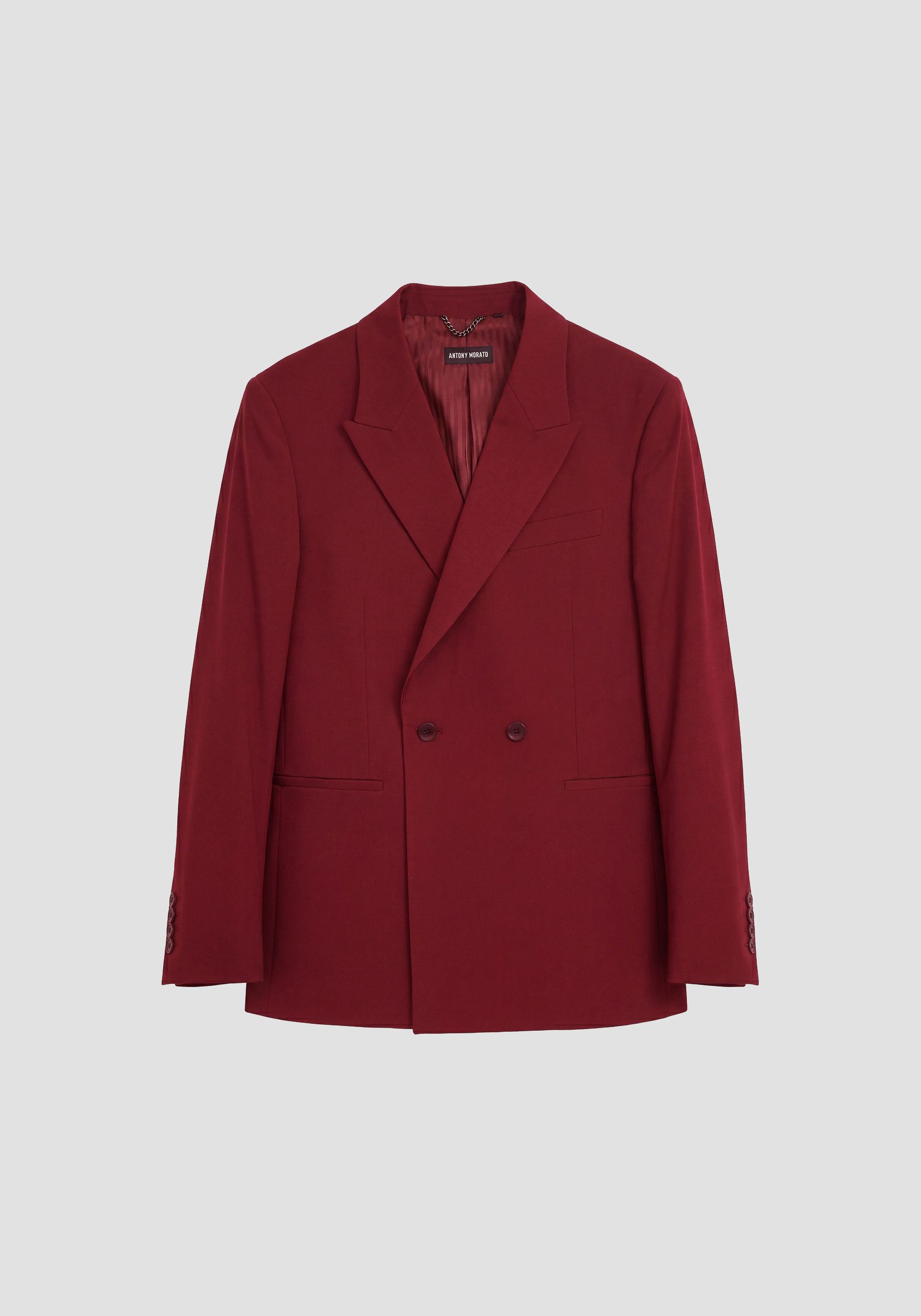 Giacca "Lara" color vino relaxed fit doppiopetto in viscosa stretch