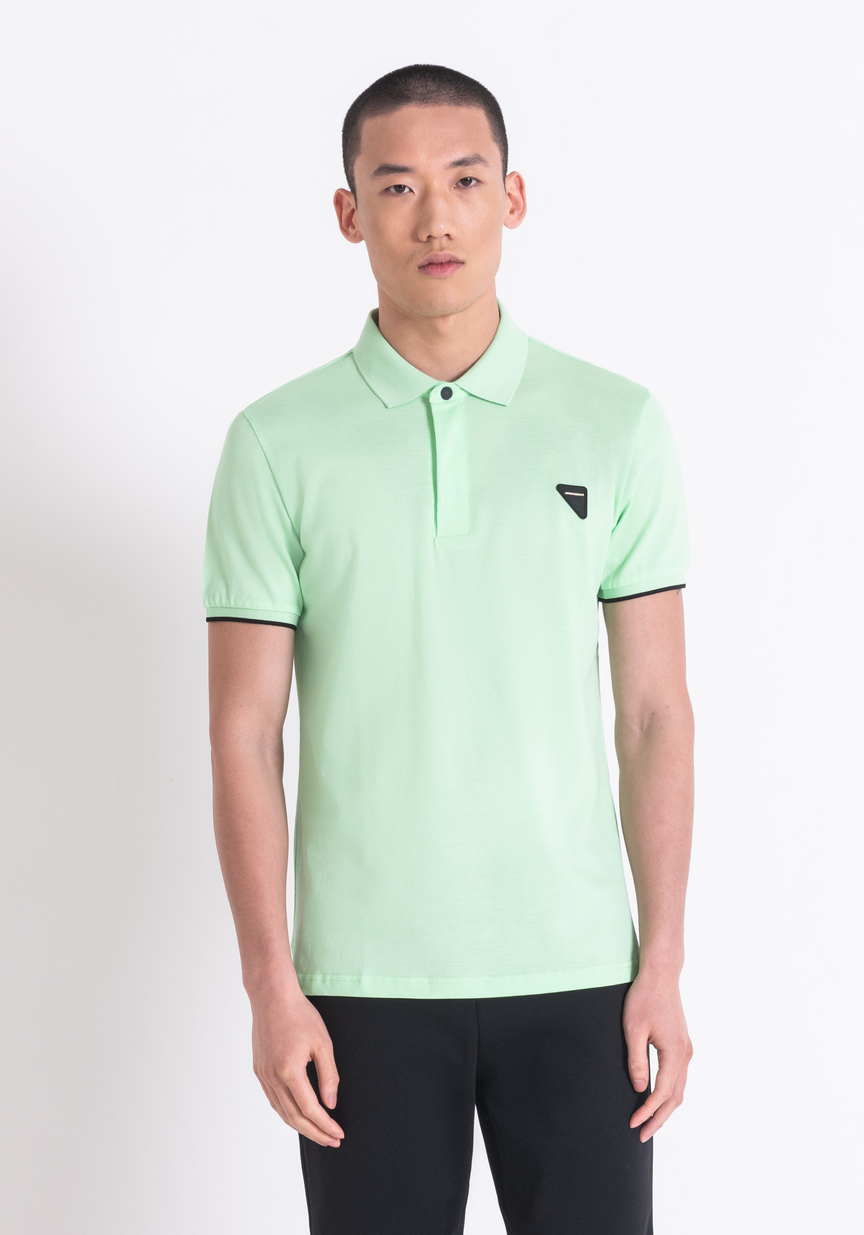 POLO REGULAR FIT IN PIQUET MERCERIZZATO CON PATCH LOGATA