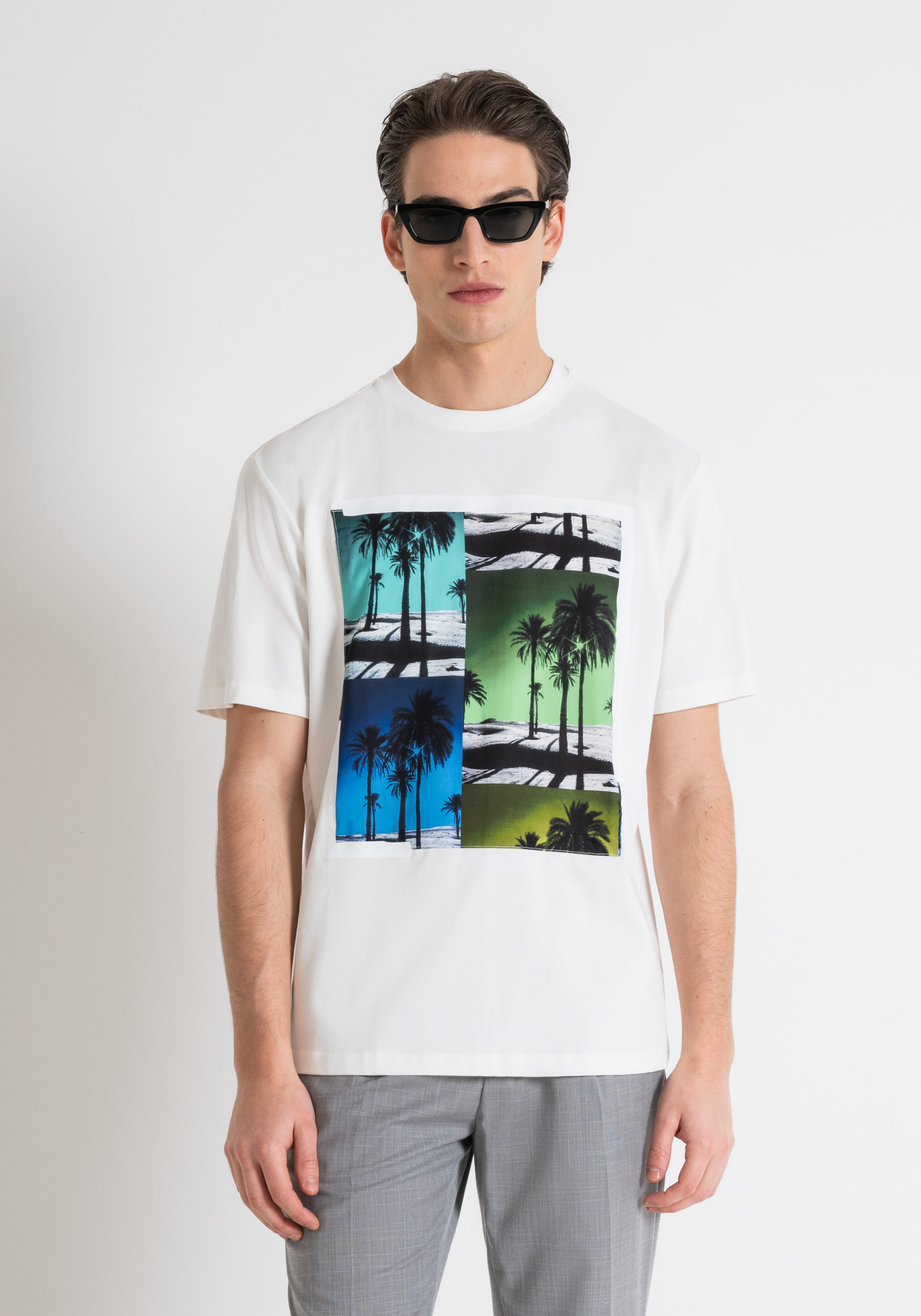 T-SHIRT RELAXED FIT IN JERSEY DI COTONE CON STAMPA A CONTRASTO