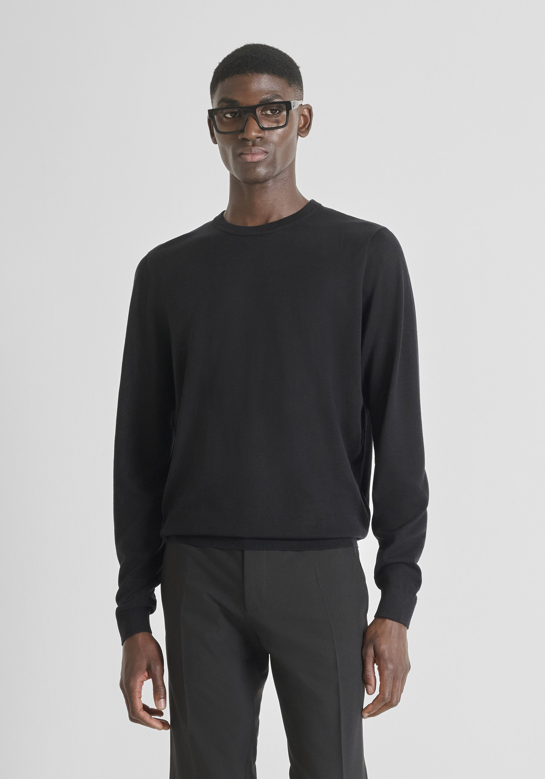 MAGLIA REGULAR FIT IN MISTO LANA