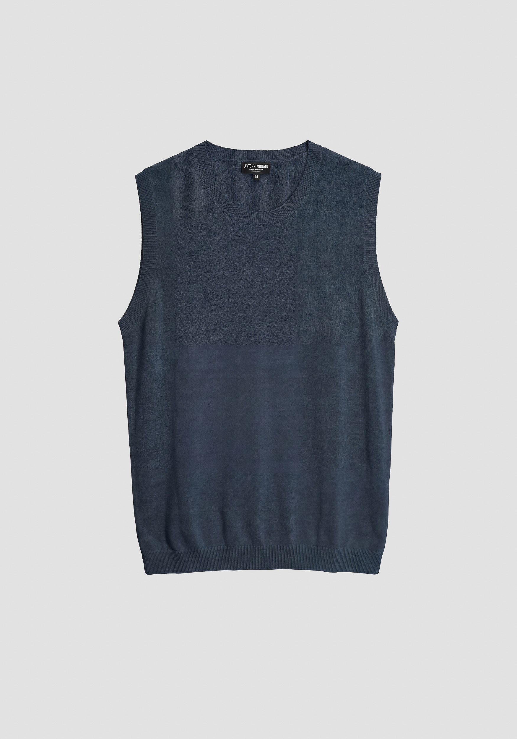 MAGLIA SENZA MANICHE RELAXED FIT IN MORBIDO MISTO LINO