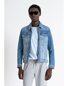 DENIM COAT SLIM FIT IN BLUE COMFORT DENIM
