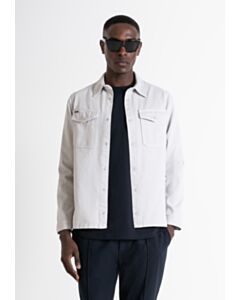 CAMICIA REGULAR FIT IN DENIM CON TASCHE