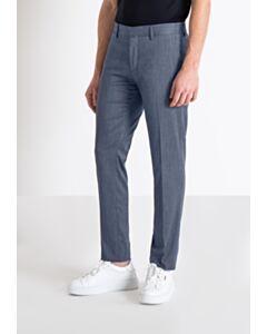 PANTALONI SLIM FIT “BONNIE” IN TESSUTO MISTO VISCOSA CON EFFETTO FIAMMATO