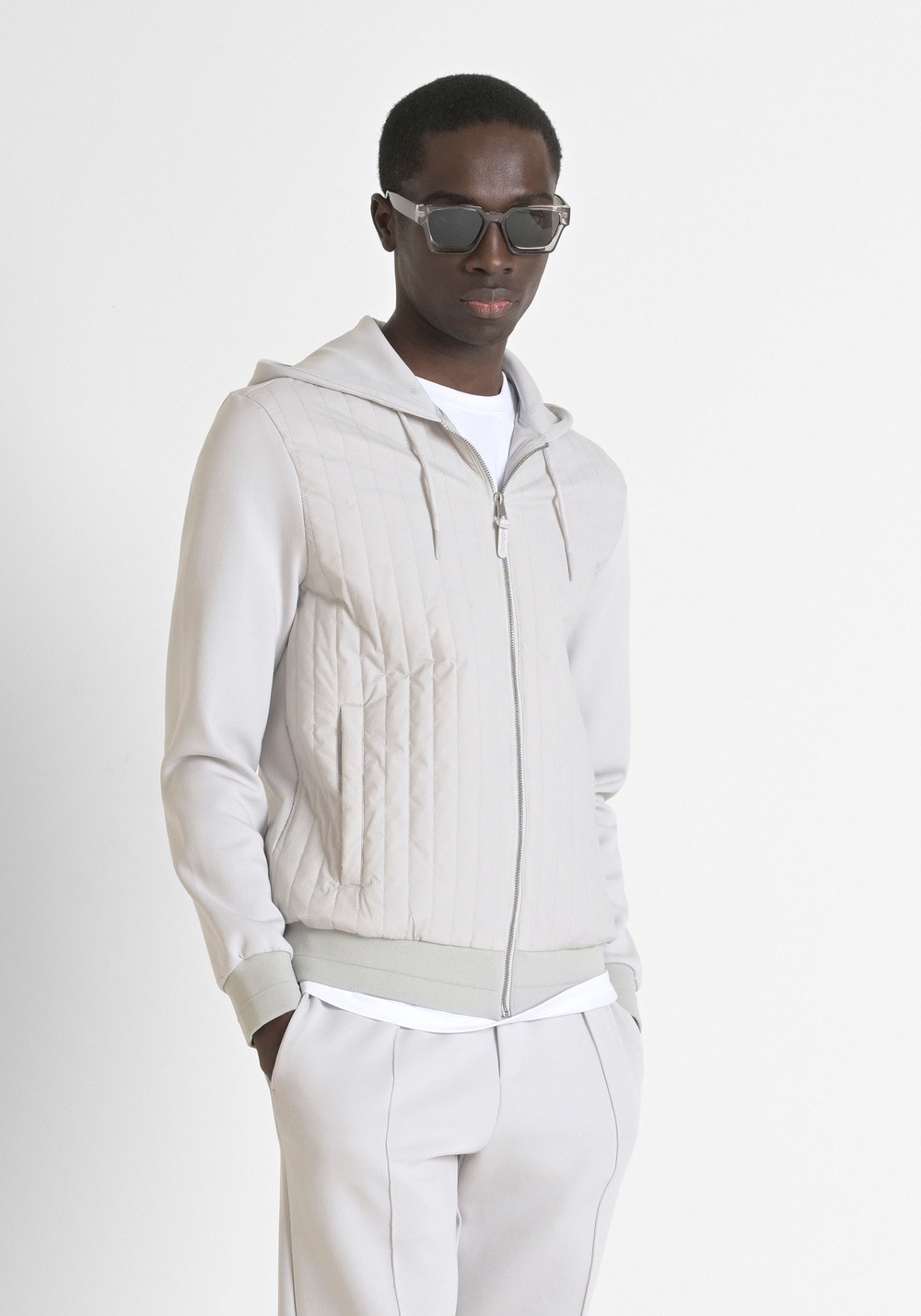 SLIM FIT COTTON BLEND SWEATSHIRT WITH ZIP AND HOOD - Men's Sweatshirts | Antony Morato Online Shop