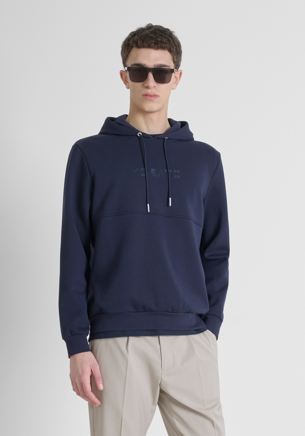 SWEAT-SHIRT À CAPUCHE RELAXED FIT EN COTON MÉLANGÉ AVEC LOGO - Sweat-shirts | Antony Morato Online Shop