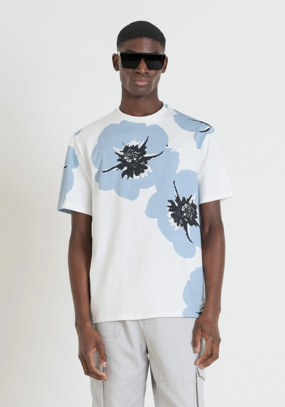 CAMISETA RELAXED FIT DE ALGODÓN ESTAMPADO CON LOGOTIPO BORDADO - Camisetas y polo | Antony Morato Online Shop