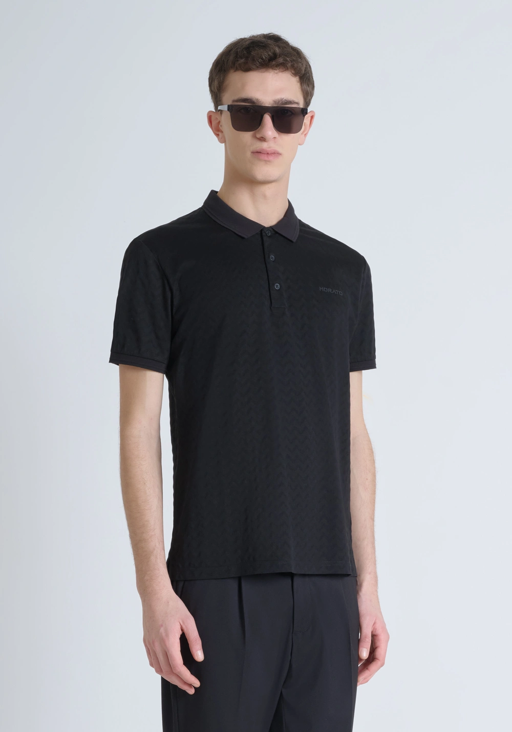CAMISETA REGULAR FIT DE PUNTO DE ALGODÓN PURO Y LOGOTIPO BICOLOR EN RELIEVE - Camisetas y polo | Antony Morato Online Shop