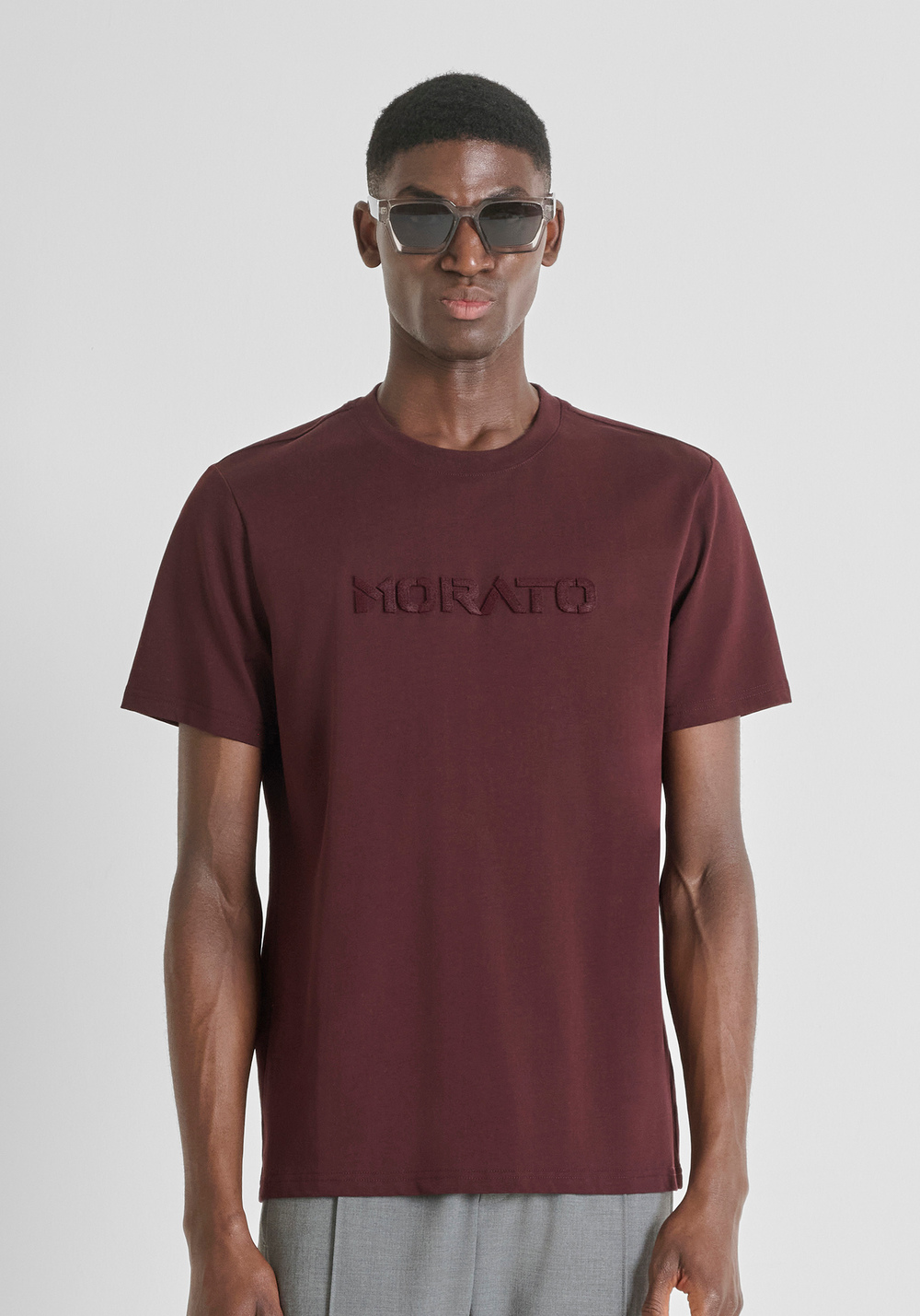 T-SHIRT REGULAR FIT IN JERSEY DI COTONE CON LOGO EFFETTO SPONGE - T-shirts & Polo Uomo | Antony Morato Online Shop