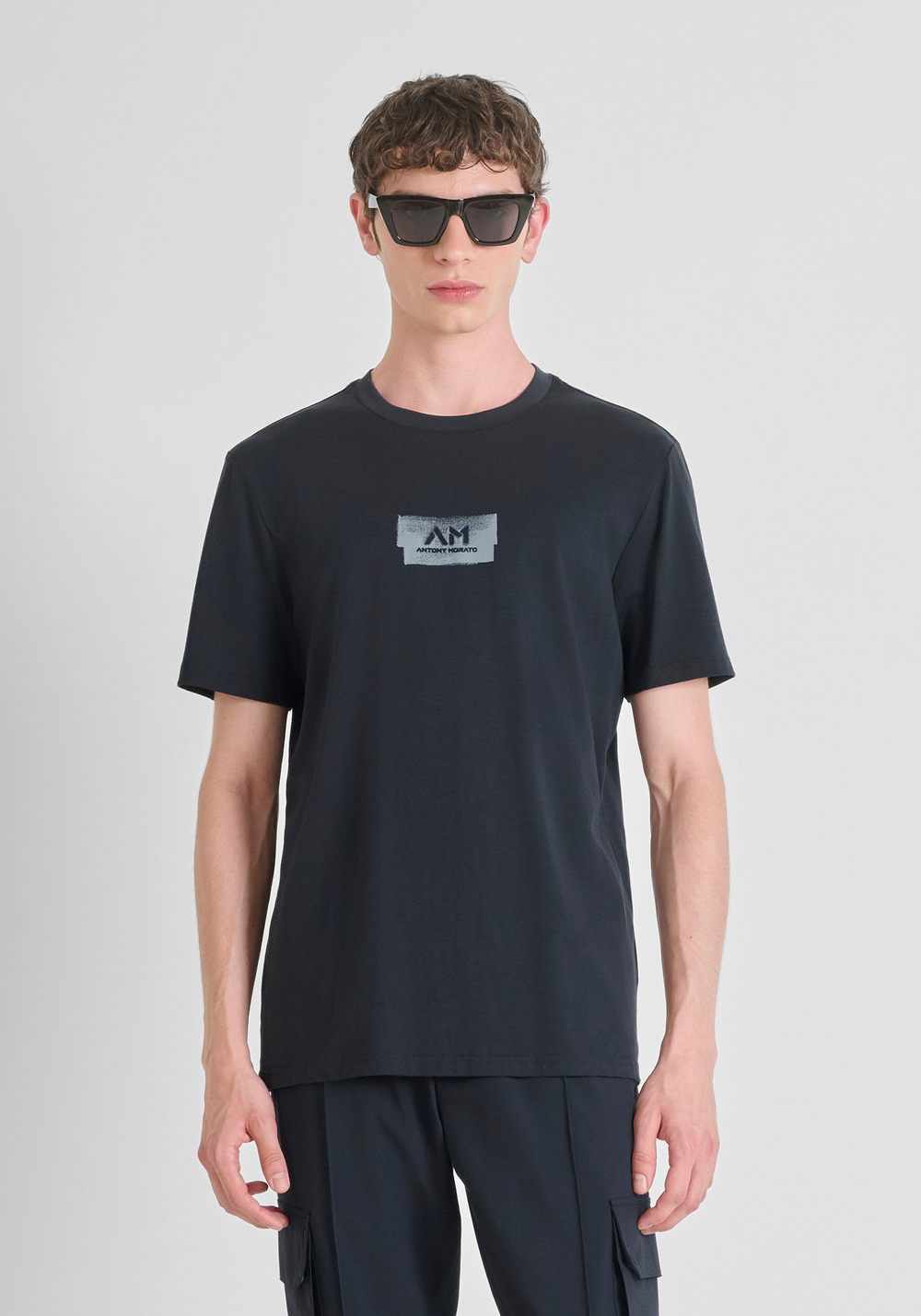 REGULAR FIT COTTON JERSEY T-SHIRT WITH LOGO PRINT - Men's T-shirts & Polo | Antony Morato Online Shop