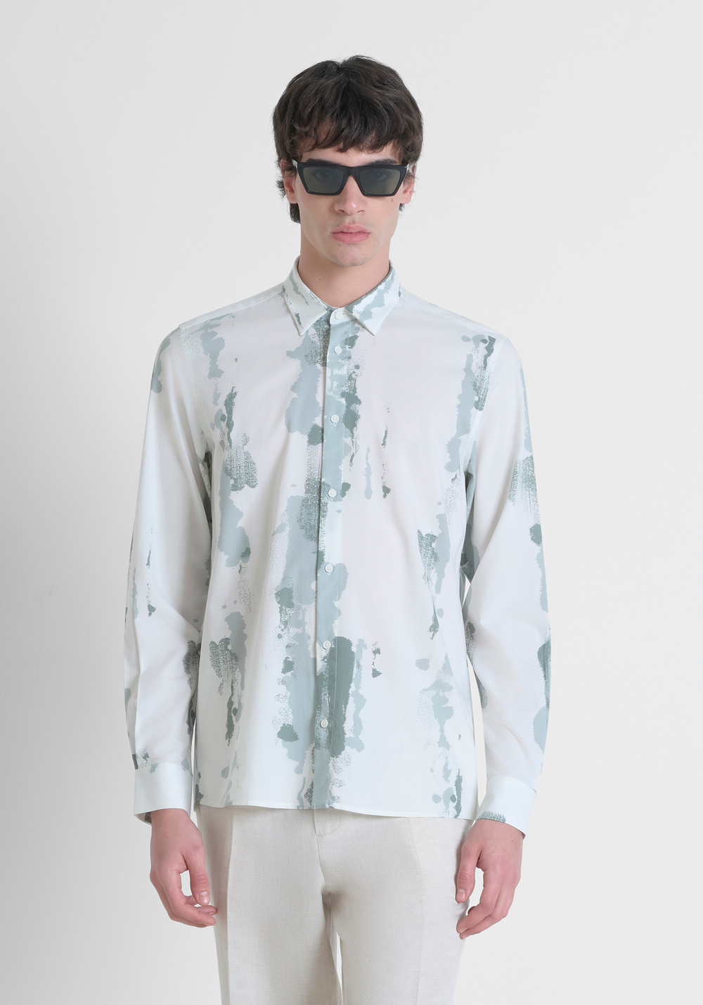 SHIRT REGULAR STRAIGHT FIT "BARCELLONA" IN PRINTED COTTON BLEND - Chemises | Antony Morato Online Shop