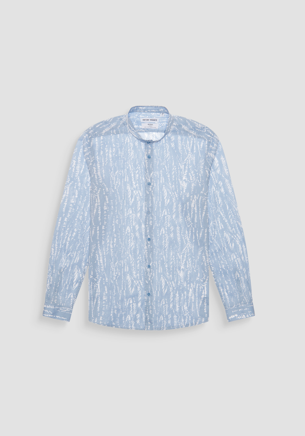 SHIRT SLIM FIT "SEOUL" IN PRINTED COTTON FABRIC WITH LOGOED METAL BADGE - Shirts | Antony Morato Online Shop