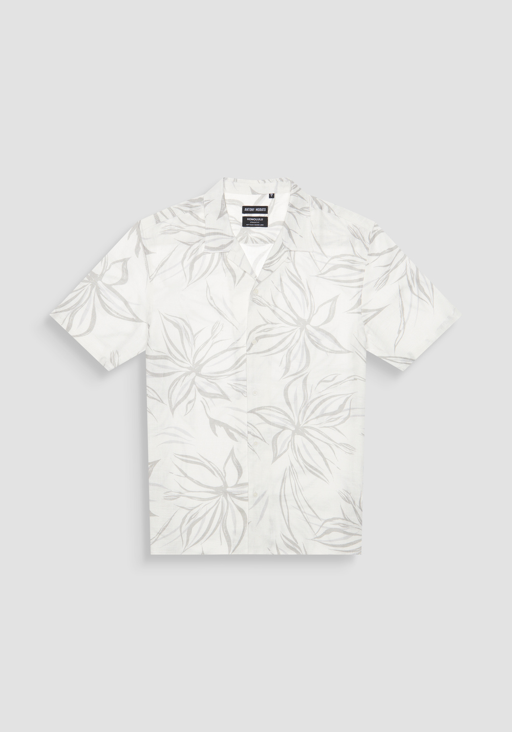 SHIRT REGULAR STRAIGHT FIT "HONOLULU" IN PRINTED VISCOSE LINEN BLEND - Camisas | Antony Morato Online Shop