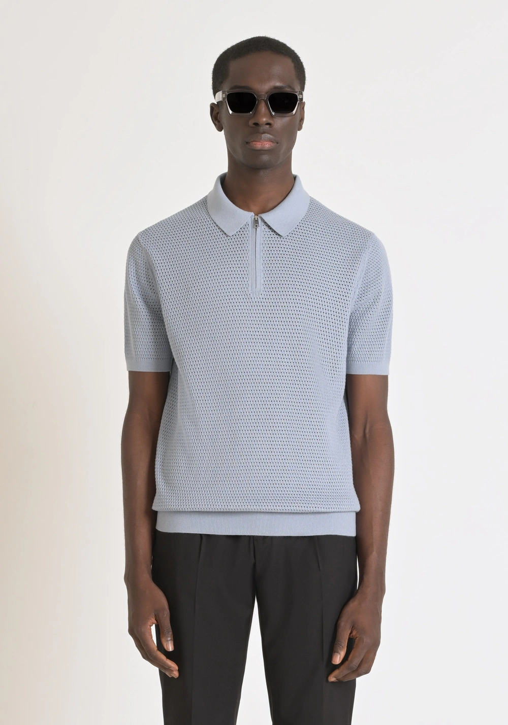 REGULAR-FIT COTTON SHORT-SLEEVED SWEATER - Men's T-shirts & Polo | Antony Morato Online Shop