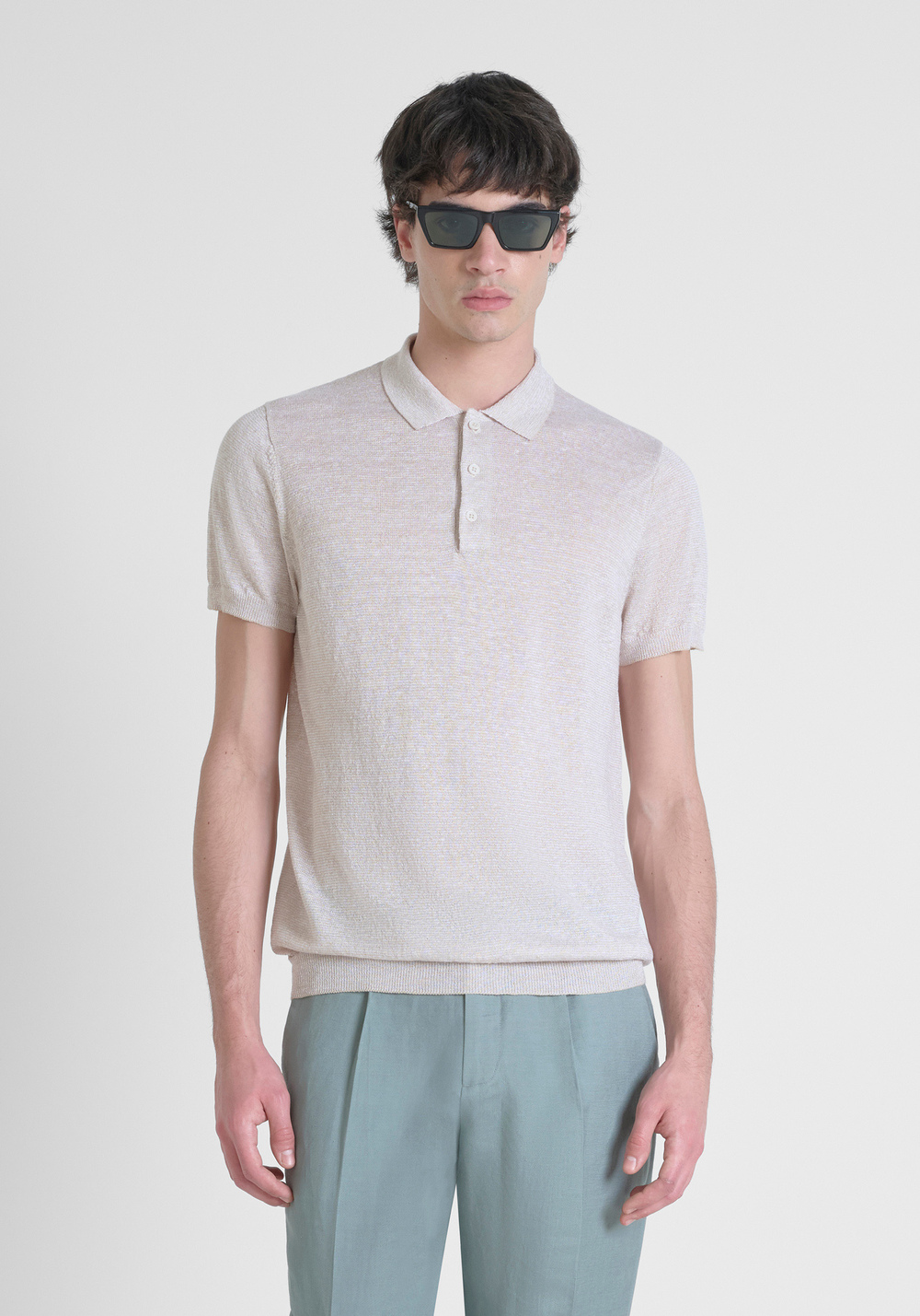 PULL-OVER DE COUPE RÉGULIÈRE EN LIN MÉLANGÉ - Pulls | Antony Morato Online Shop