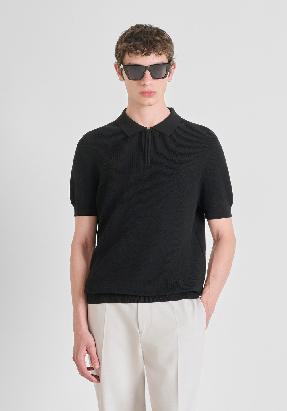 POLO REGULAR FIT IN FILATO DI COTONE - Maglieria Uomo | Antony Morato Online Shop