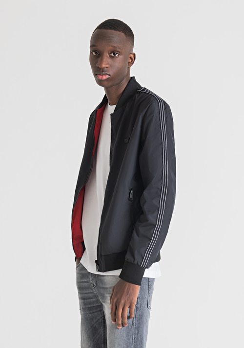DOUBLE FACE SLIM FIT BOMBER JACKET IN TECHNICAL FABRIC - Logo Mania | Antony Morato Online Shop