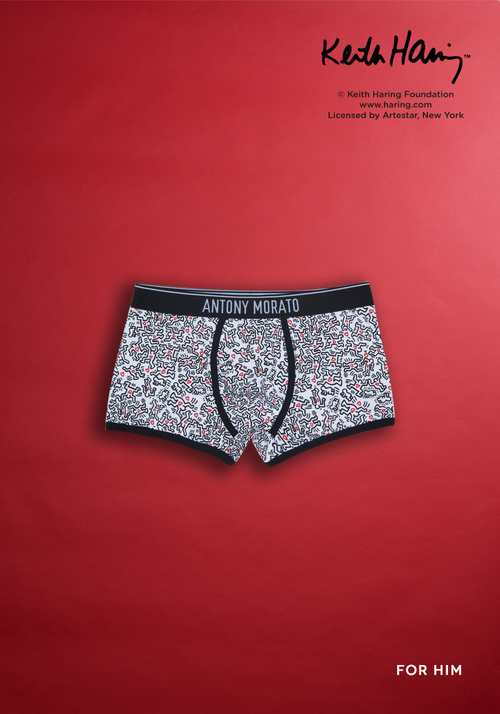 BOXERS WITH ALL-OVER KEITH HARING PRINT - Keith Haring "Lovers" | Antony Morato Online Shop
