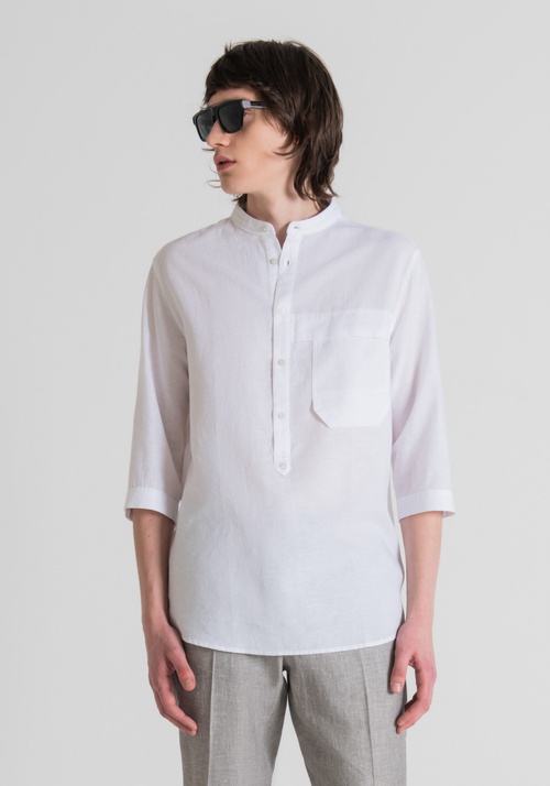 OVERSIZED SHIRT IN LINEN BLEND WITH THREE-QUARTER SLEEVES - Clothing | Antony Morato Online Shop