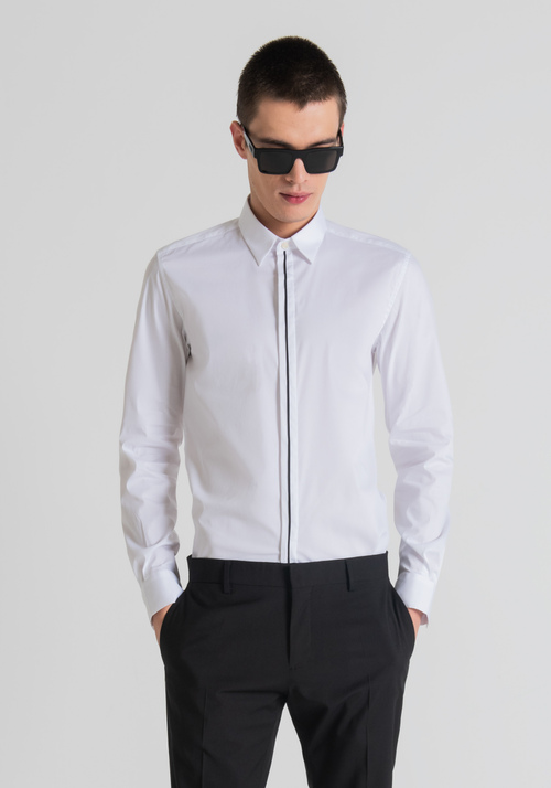 Slim-fit stretch cotton shirt - Men's Shirts | Antony Morato Online Shop