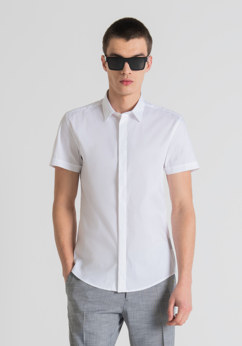 Slim-fit shirt in plain hues - Men's Shirts | Antony Morato Online Shop