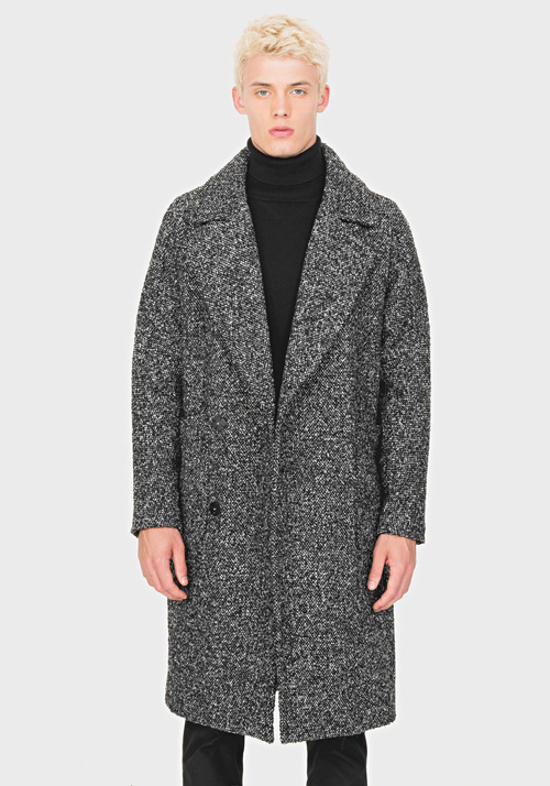 OVERSIZED DECONSTRUCTED COAT IN A TWO-TONE WOOL BLEND - Field Jackets & Coats | Antony Morato Online Shop